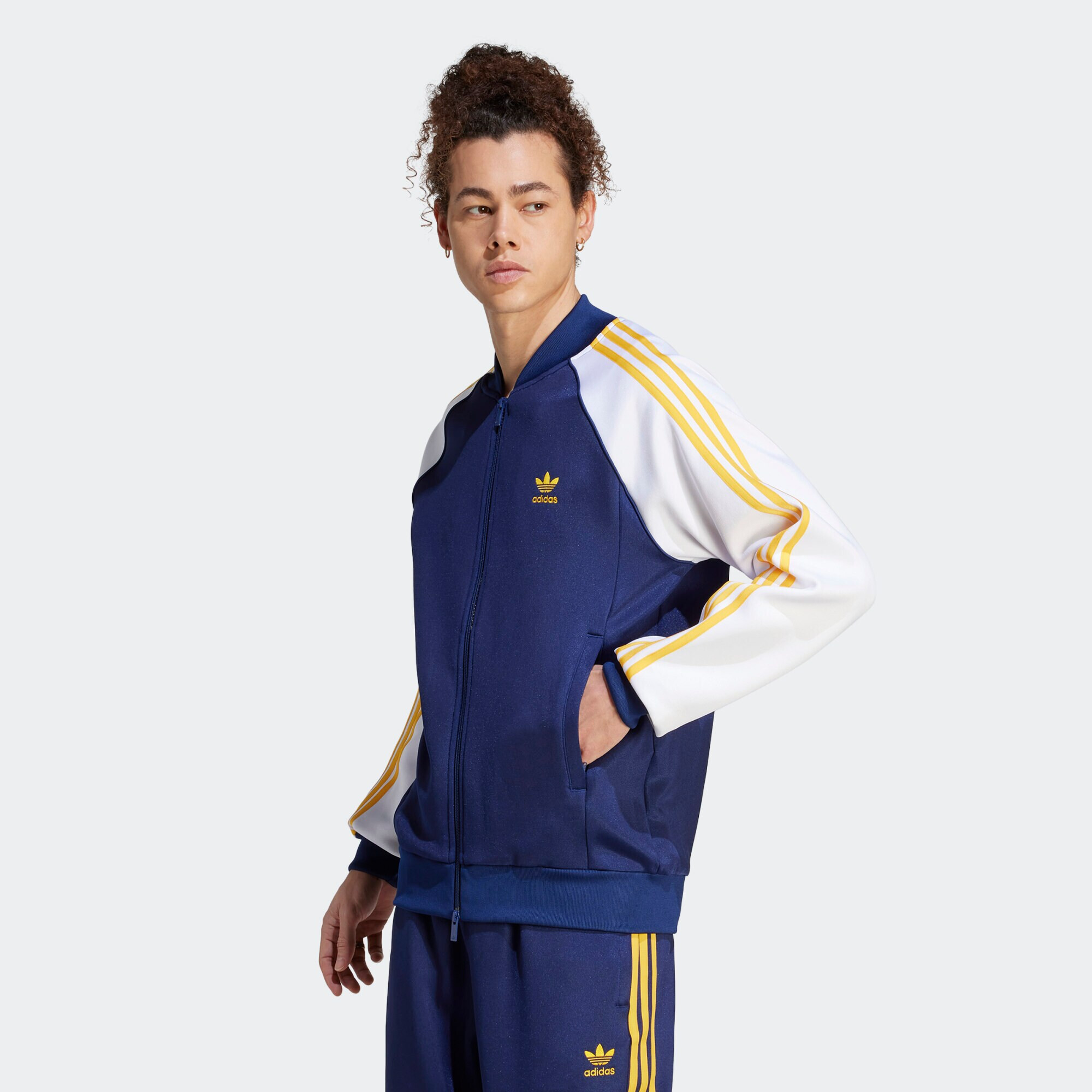 ADIDAS ORIGINALS Jopa na zadrgo temno modra / rumena / bela - Pepit.si