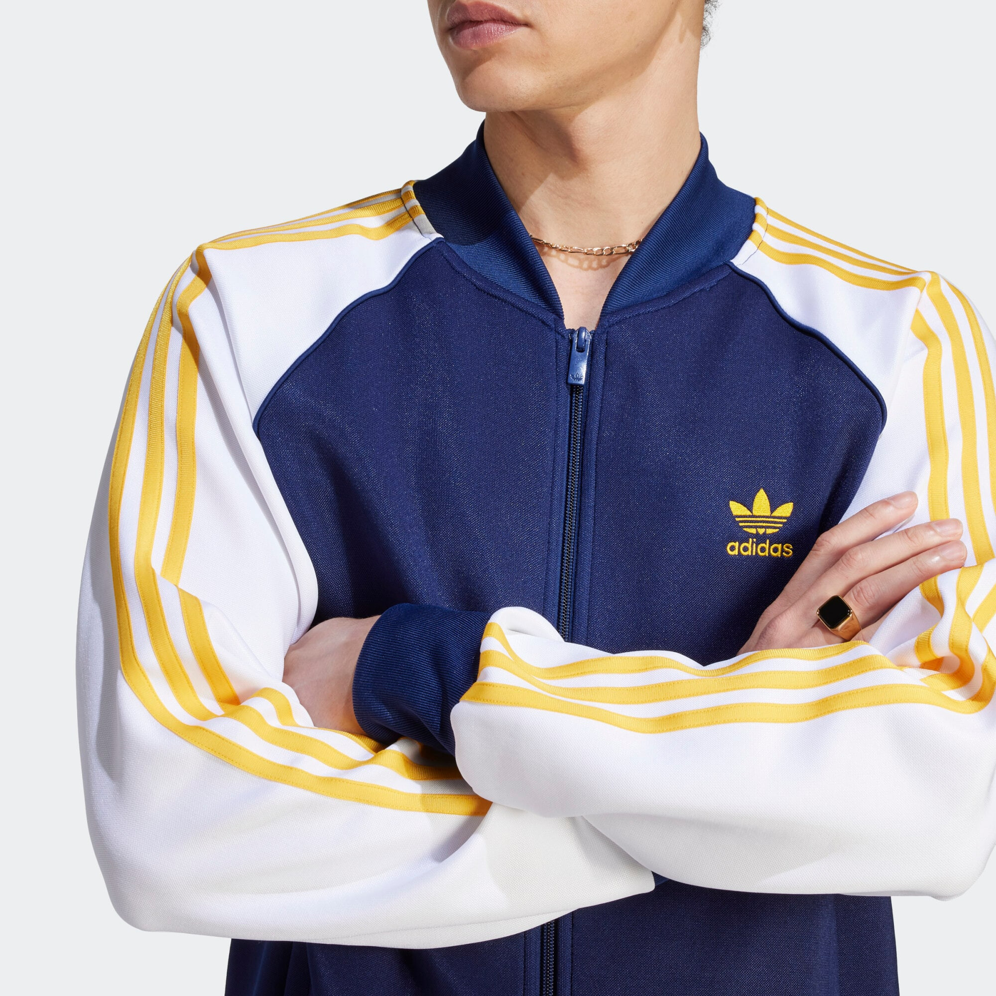 ADIDAS ORIGINALS Jopa na zadrgo temno modra / rumena / bela - Pepit.si