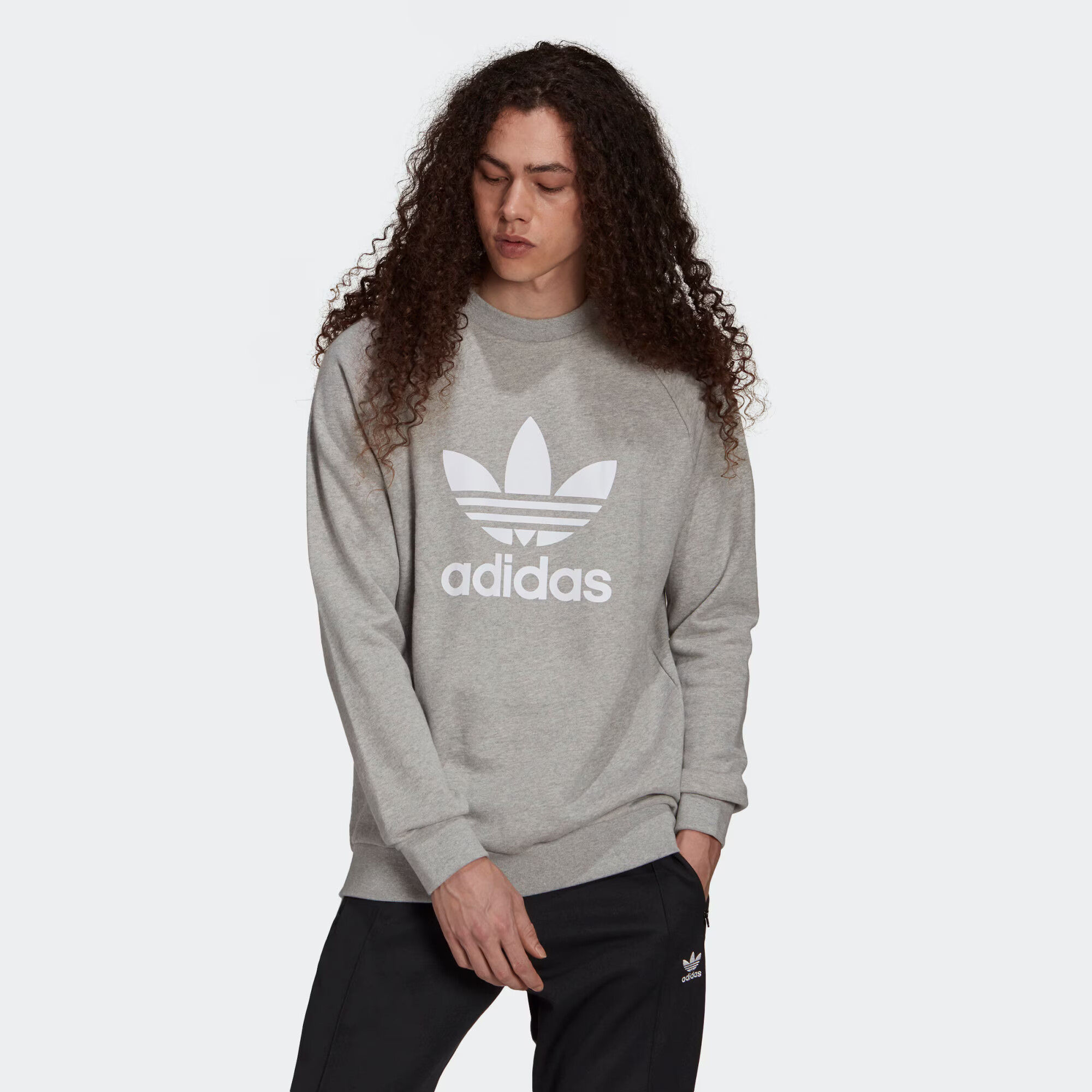 ADIDAS ORIGINALS Majica pegasto siva / bela - Pepit.si