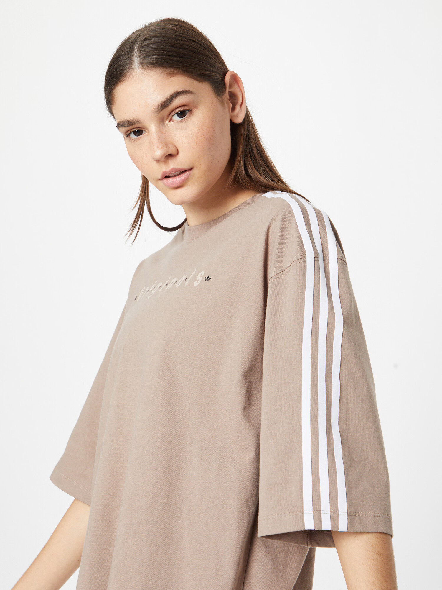 ADIDAS ORIGINALS Majica bež / svetlo rjava / črna / bela - Pepit.si