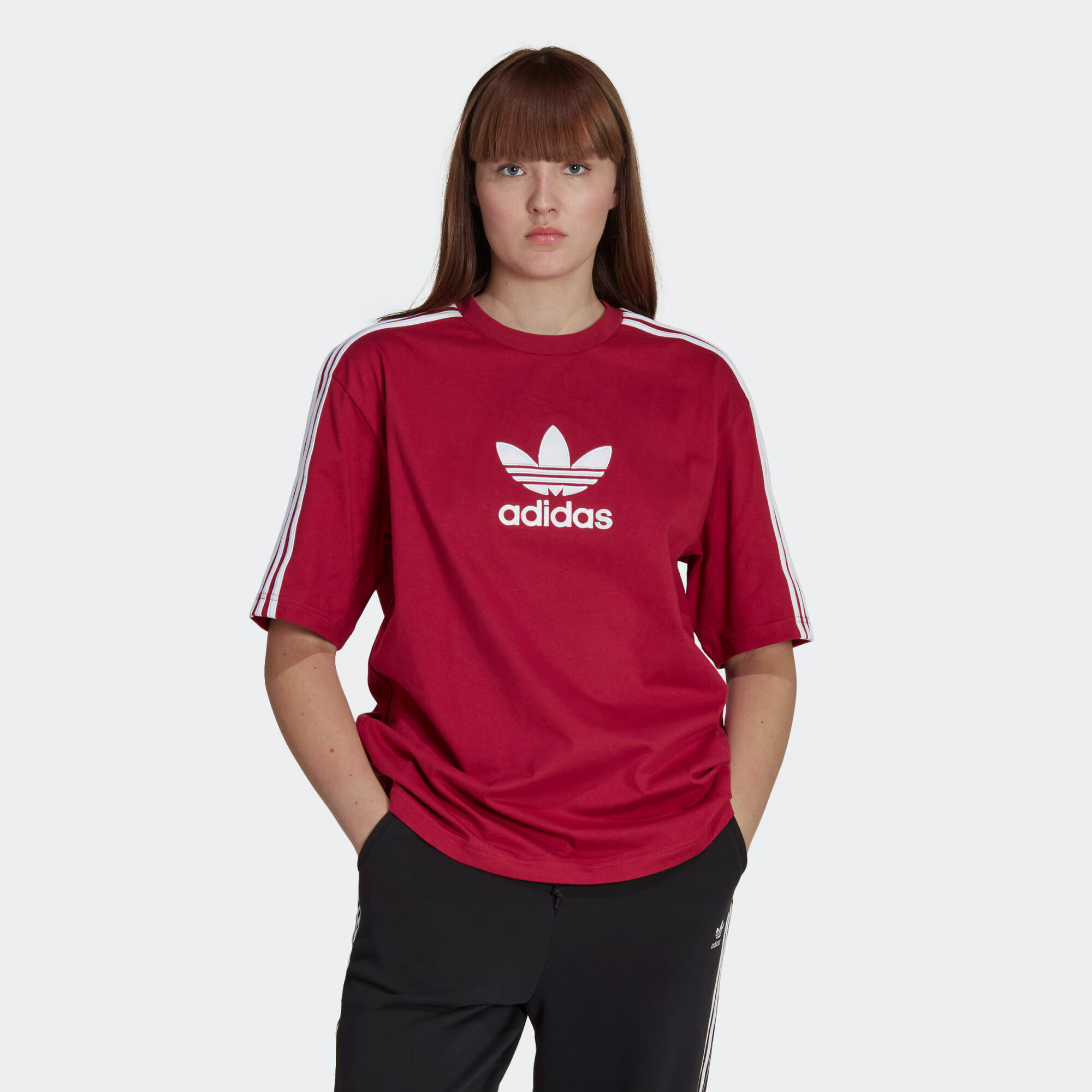 ADIDAS ORIGINALS Majica burgund / bela - Pepit.si