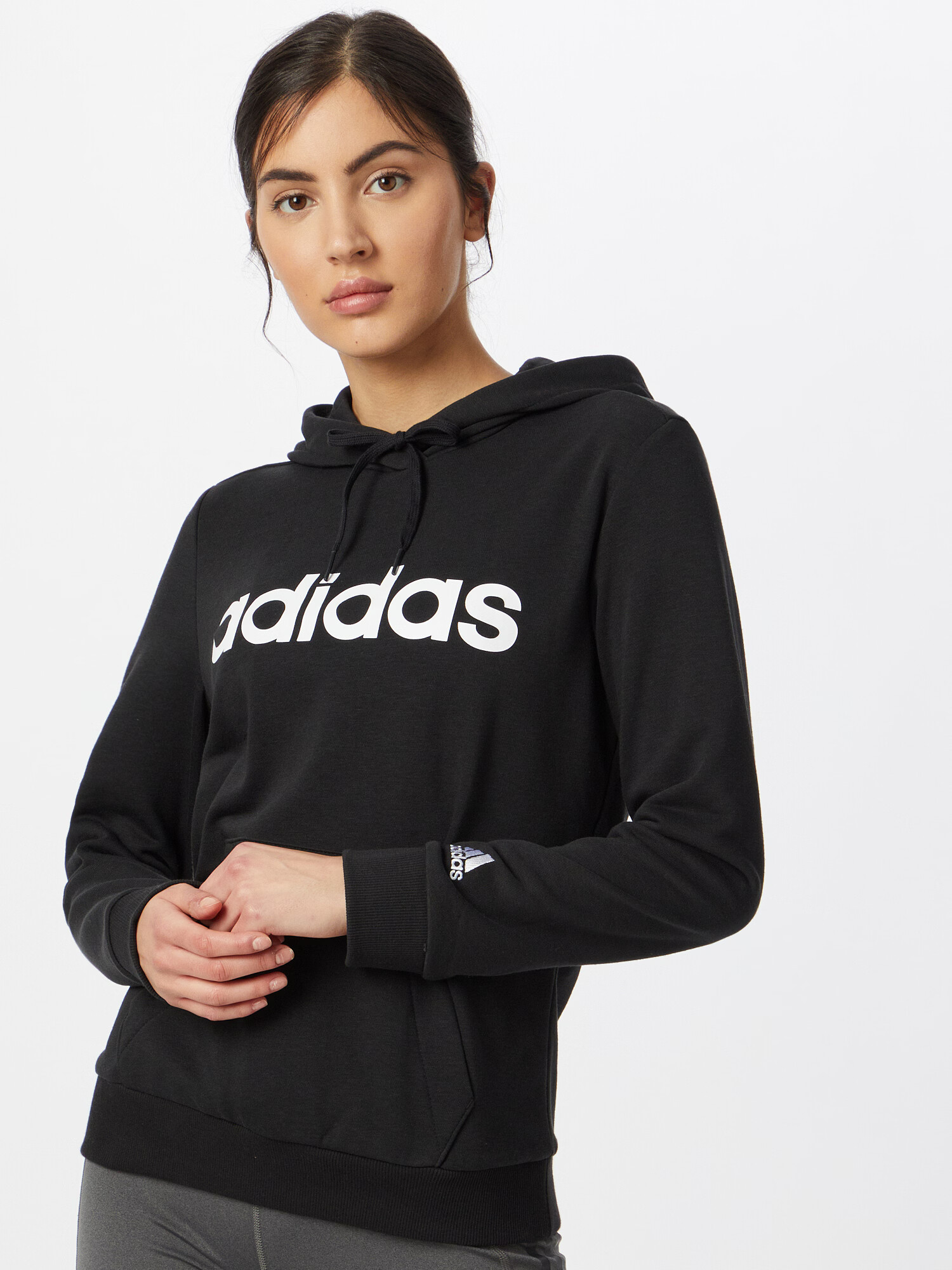 ADIDAS SPORTSWEAR Športna majica črna / bela - Pepit.si