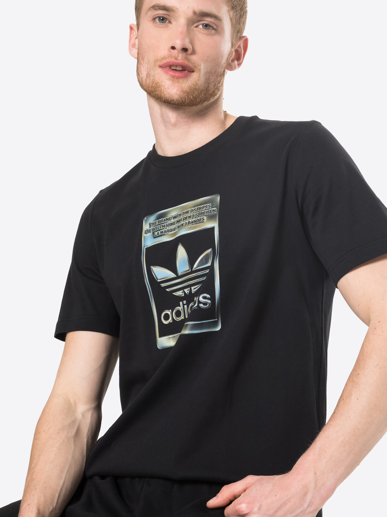 ADIDAS ORIGINALS Majica črna / srebrna - Pepit.si