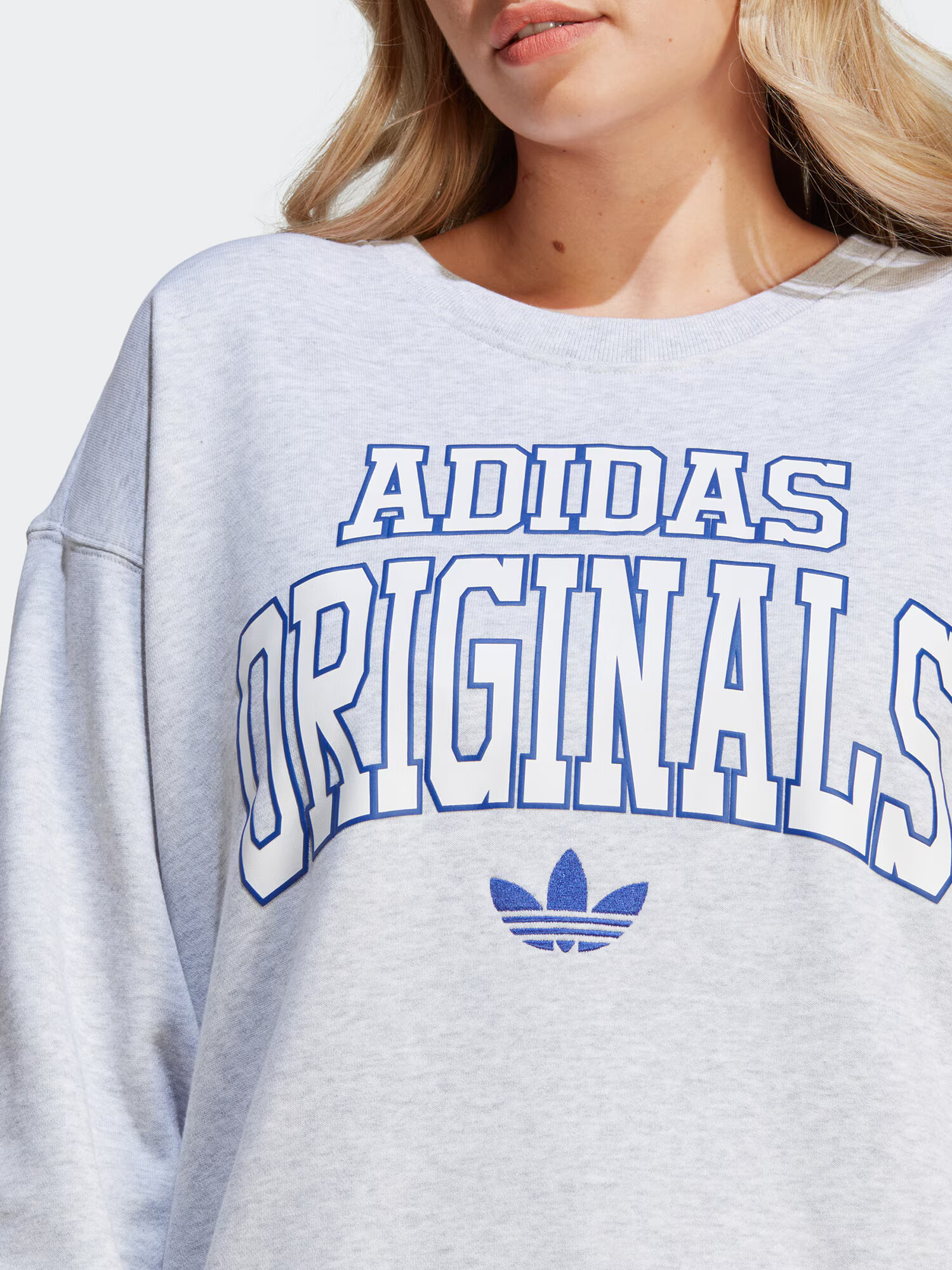 ADIDAS ORIGINALS Majica kraljevo modra / svetlo siva / off-bela - Pepit.si