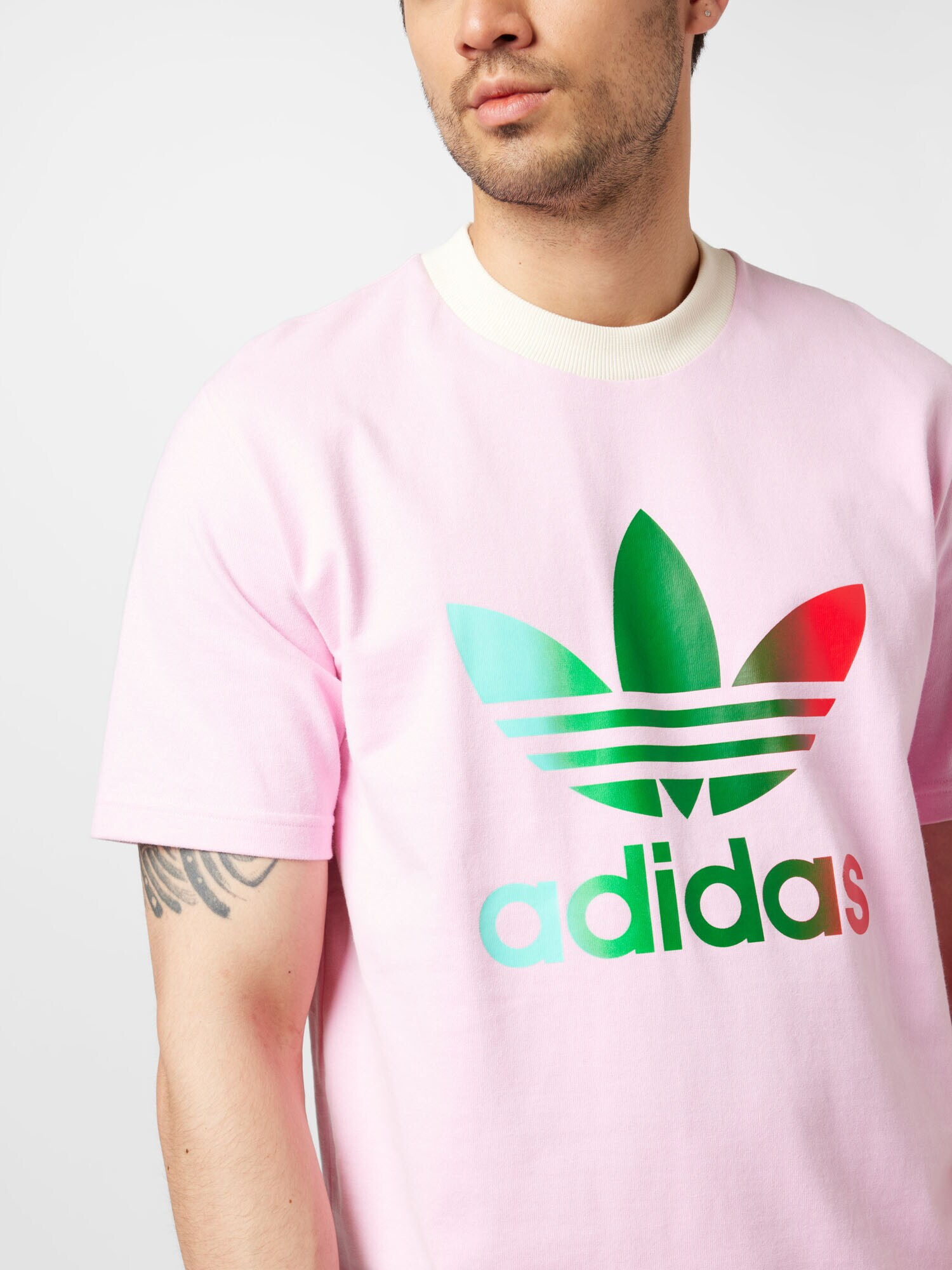 ADIDAS ORIGINALS Majica kremna / travnato zelena / roza / rdeča - Pepit.si