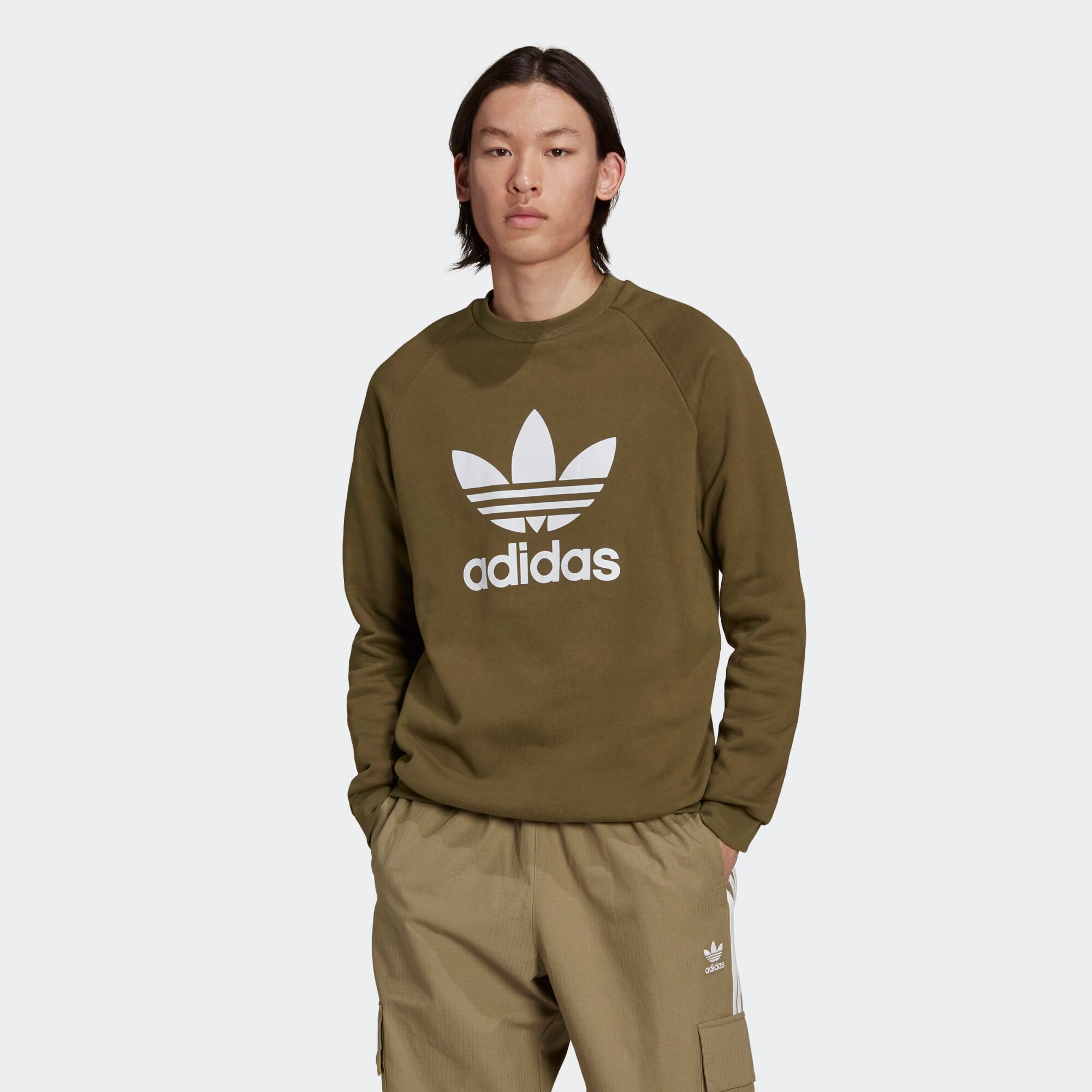 ADIDAS ORIGINALS Majica oliva / bela - Pepit.si