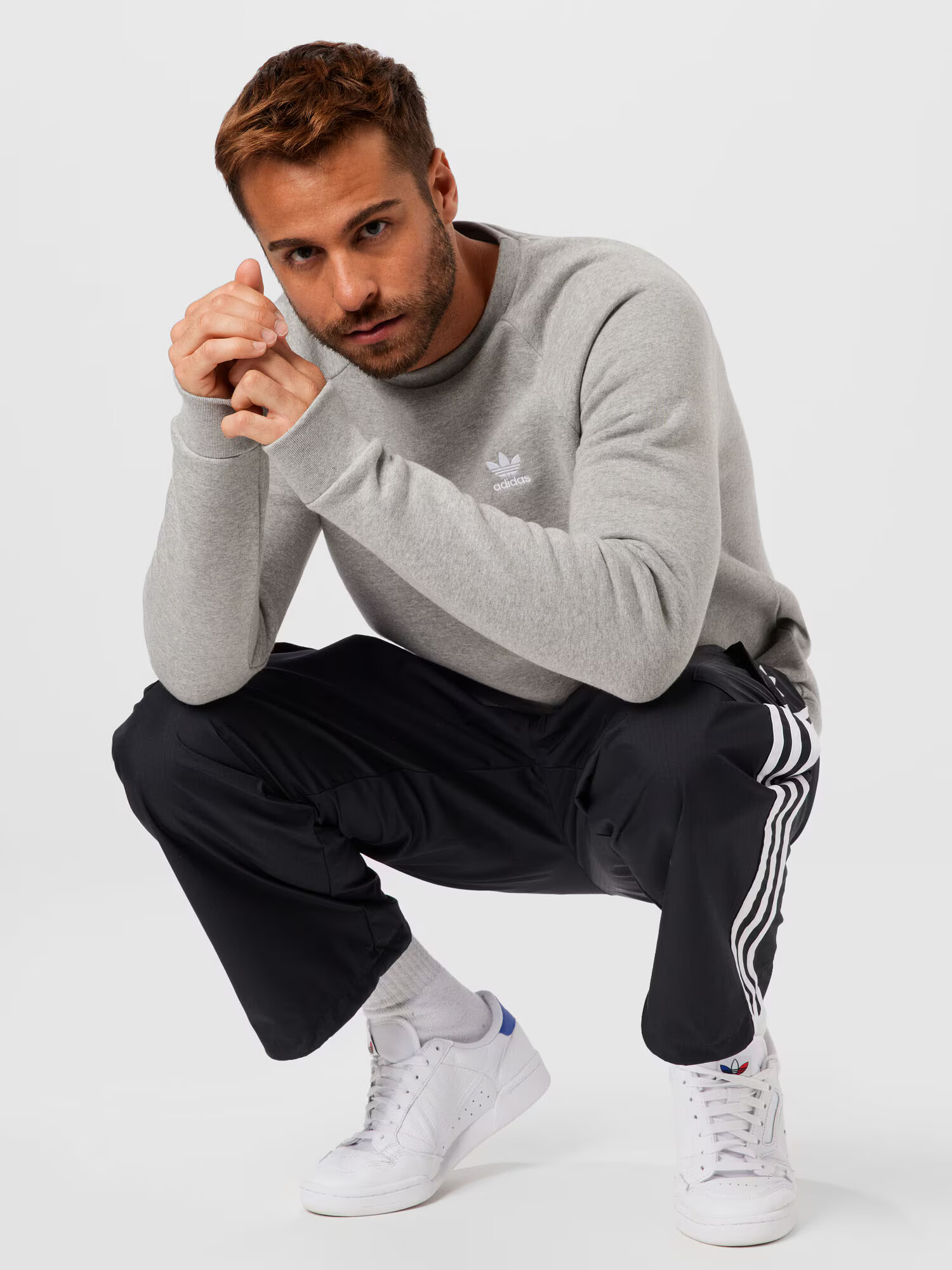 ADIDAS ORIGINALS Majica svetlo siva / bela - Pepit.si