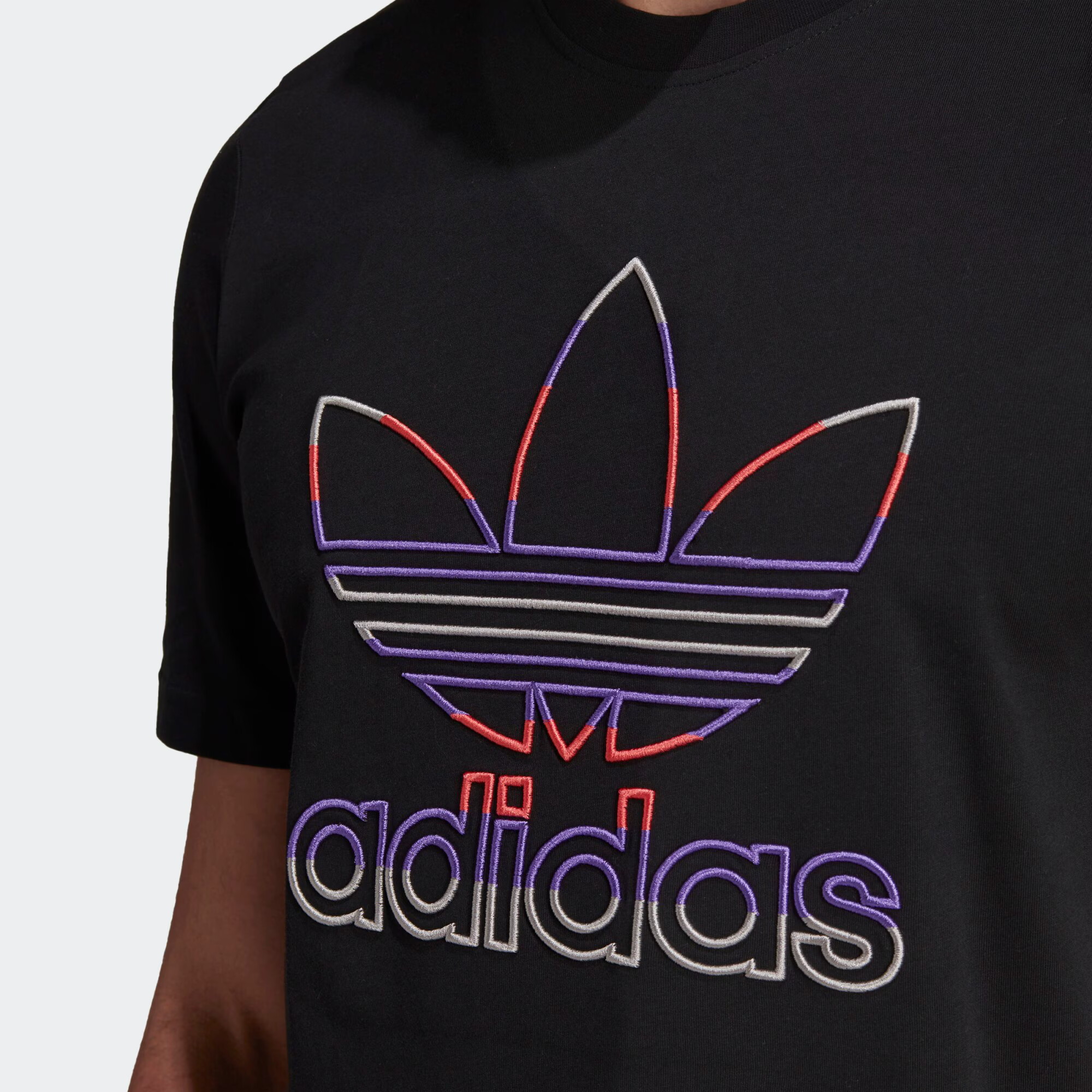 ADIDAS ORIGINALS Majica siva / lila / korala / črna - Pepit.si