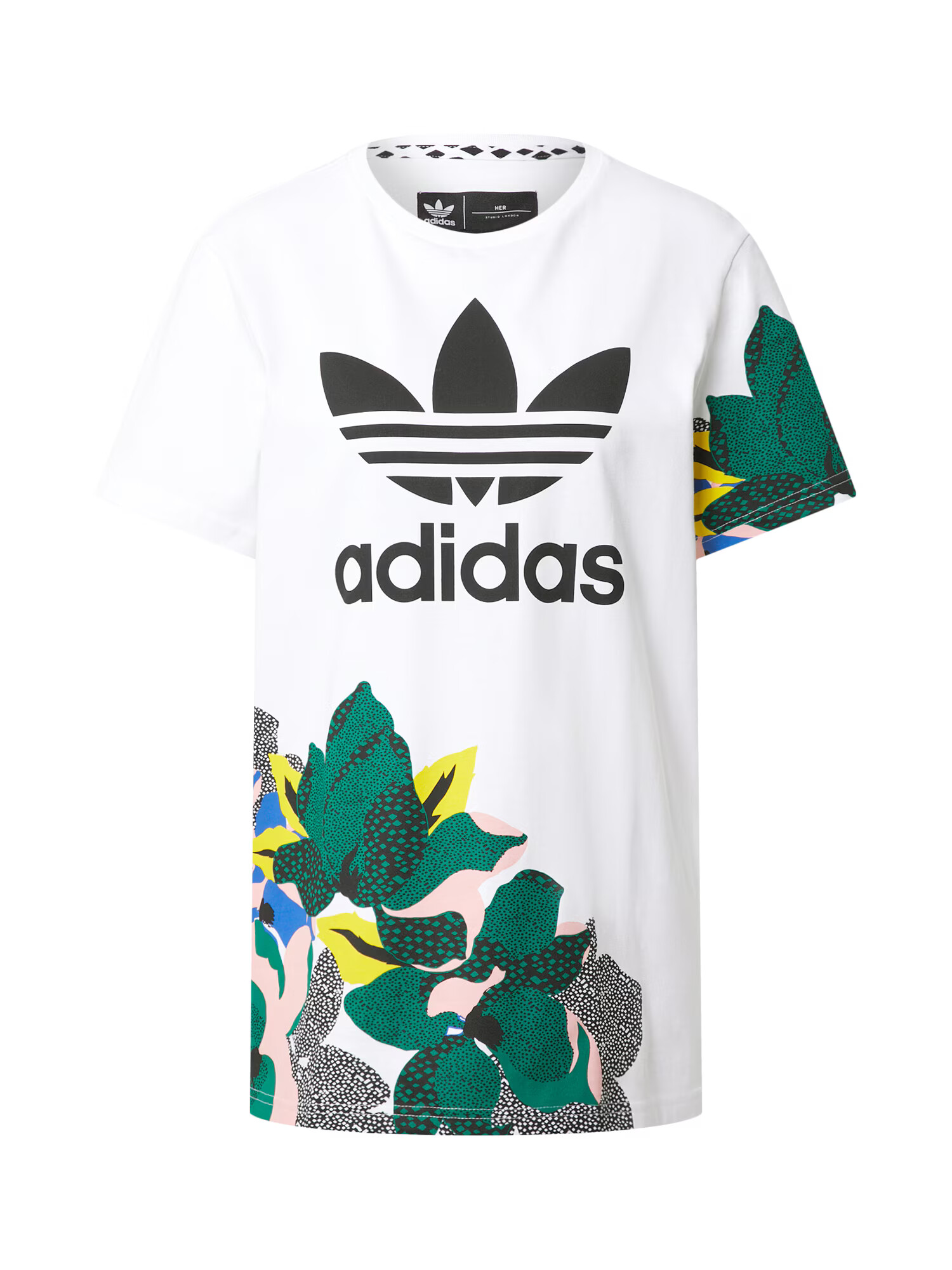 ADIDAS ORIGINALS Majica 'Studio London' črna / bela / smaragd - Pepit.si