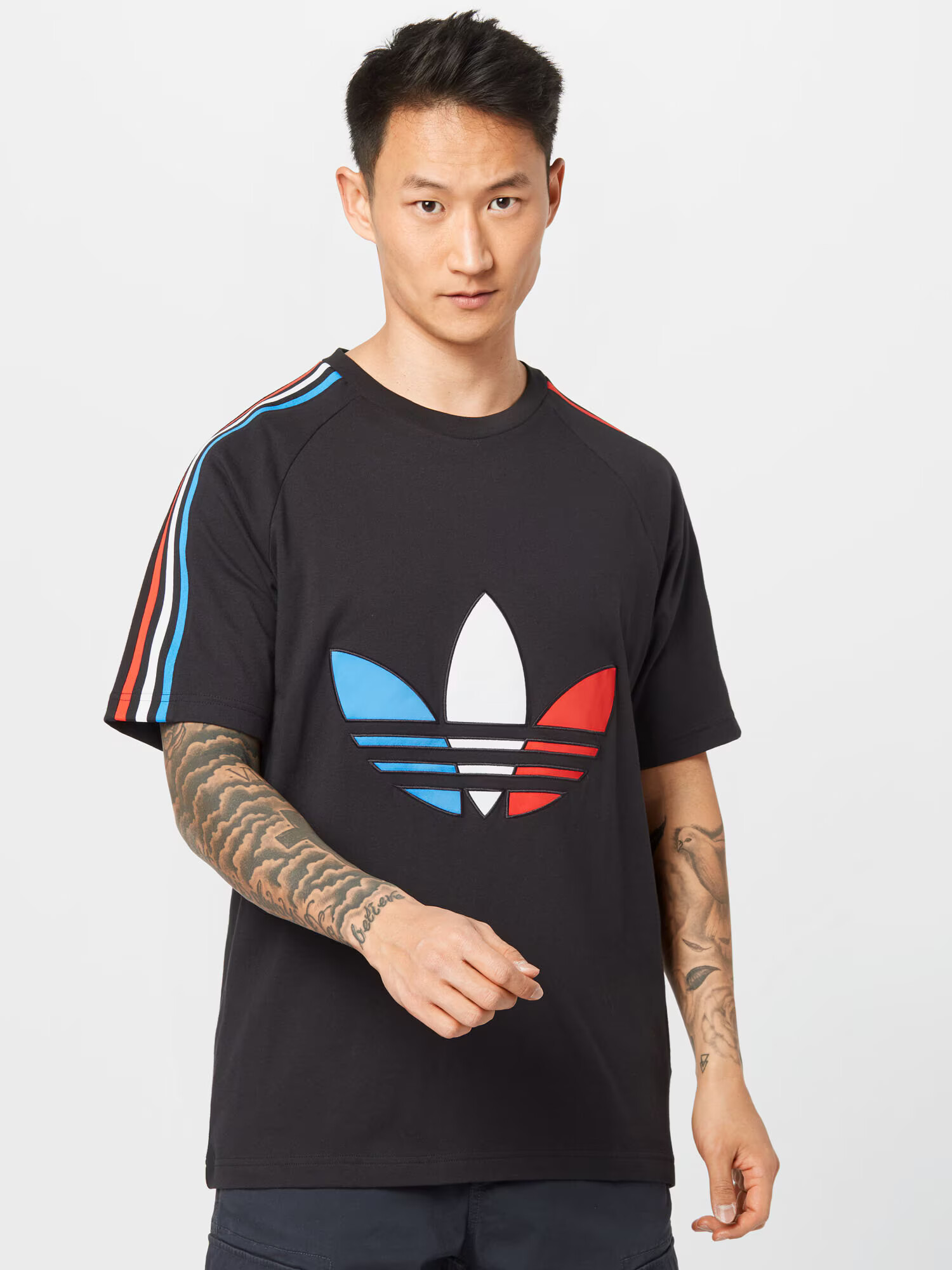 ADIDAS ORIGINALS Majica svetlo modra / rdeča / črna / bela - Pepit.si