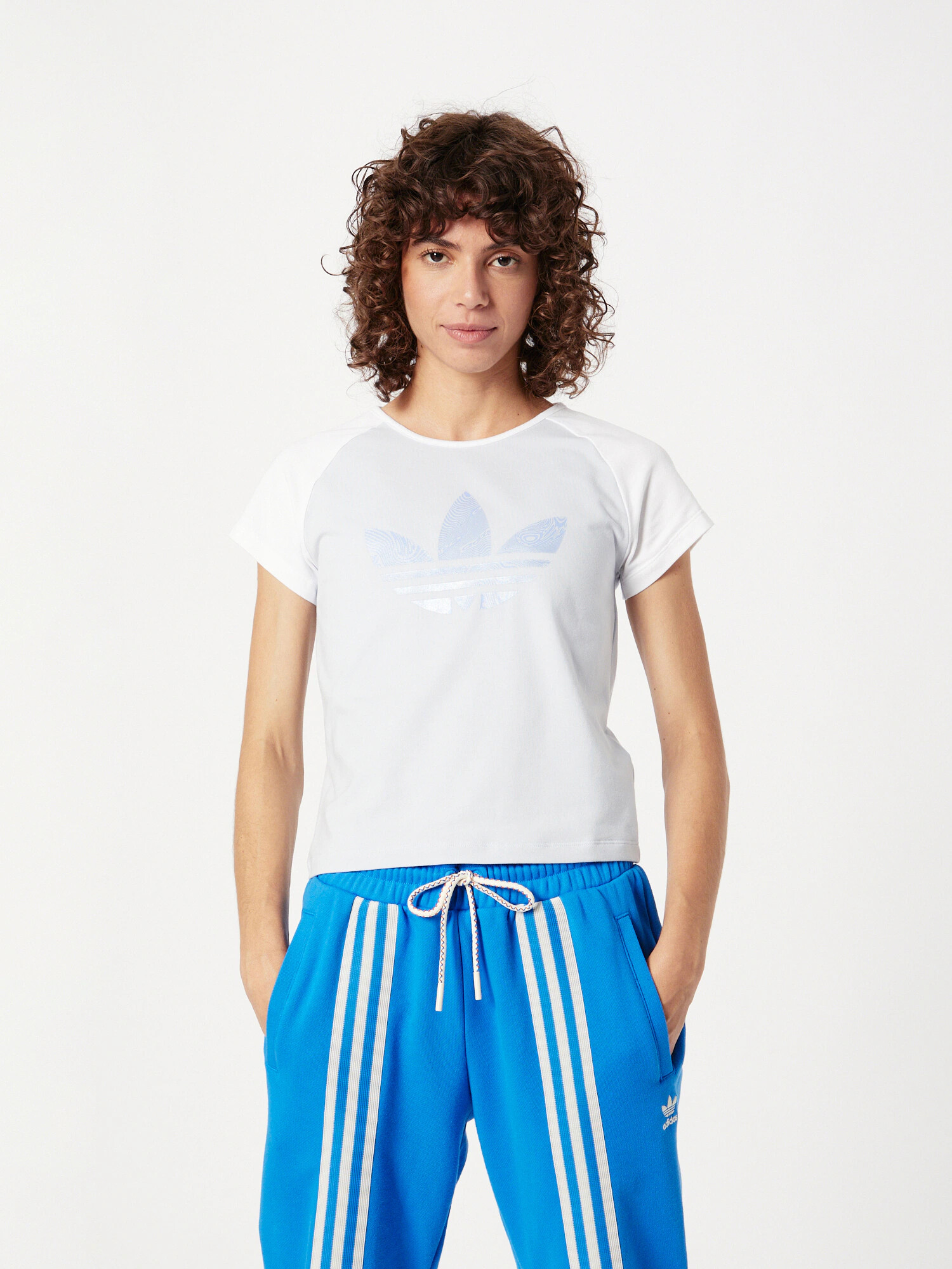 ADIDAS ORIGINALS Majica svetlo modra / svetlo siva / bela - Pepit.si