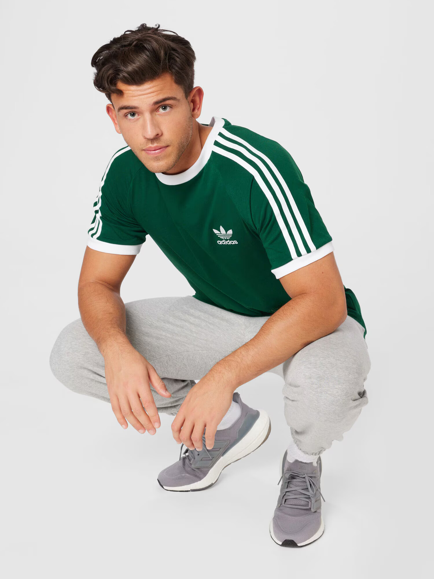 ADIDAS ORIGINALS Majica temno zelena / bela - Pepit.si