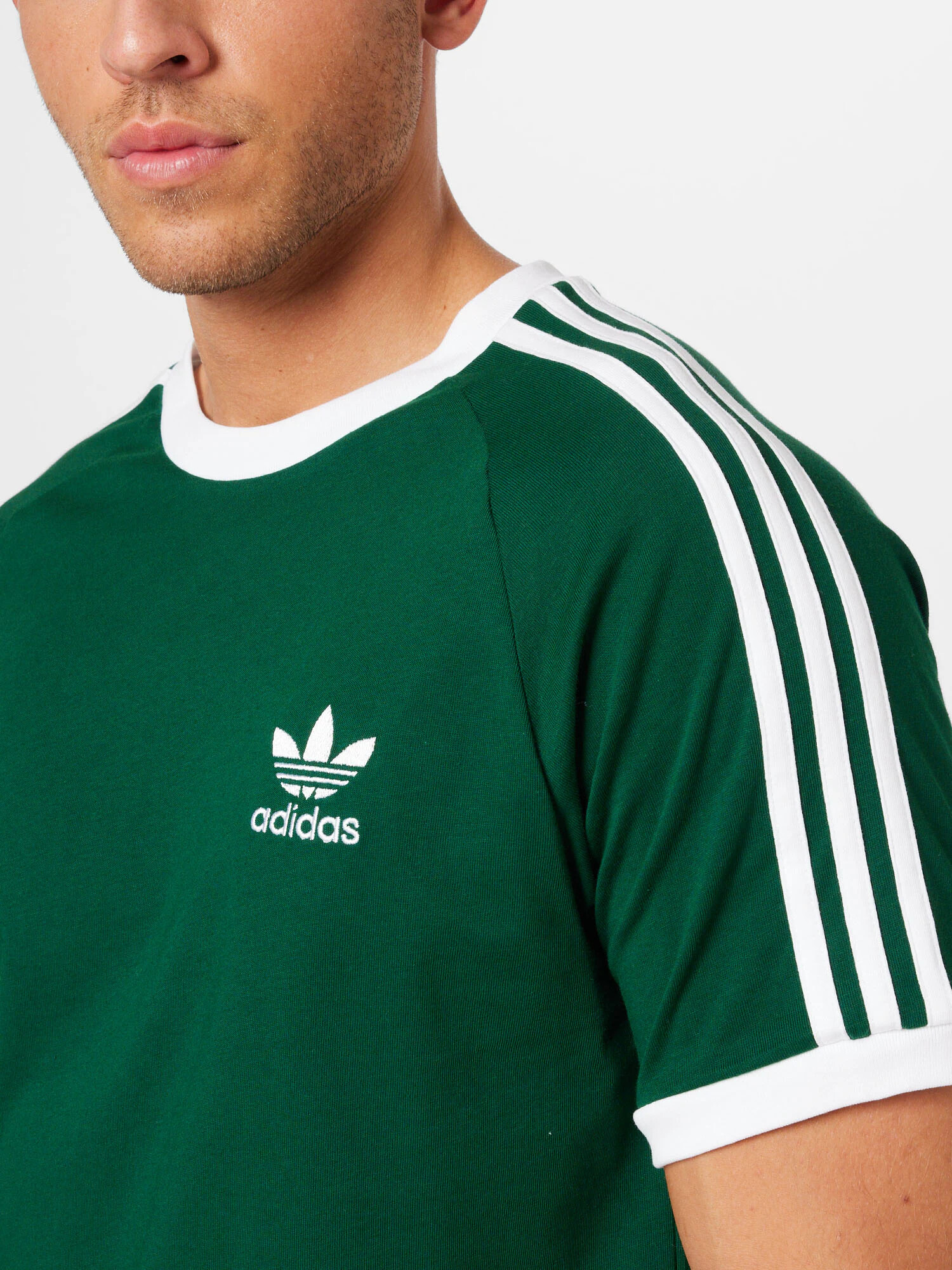 ADIDAS ORIGINALS Majica temno zelena / bela - Pepit.si