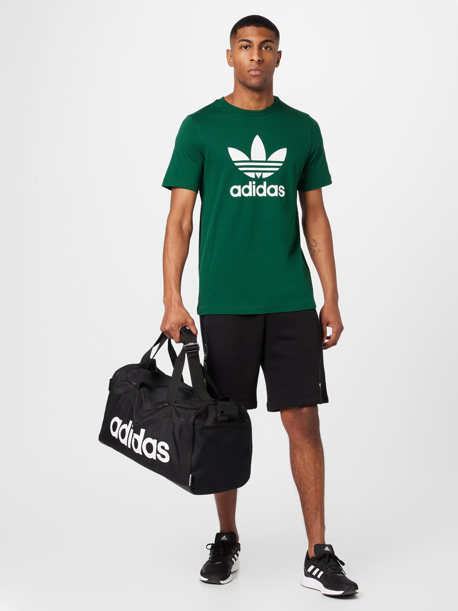 ADIDAS ORIGINALS Majica temno zelena / bela - Pepit.si