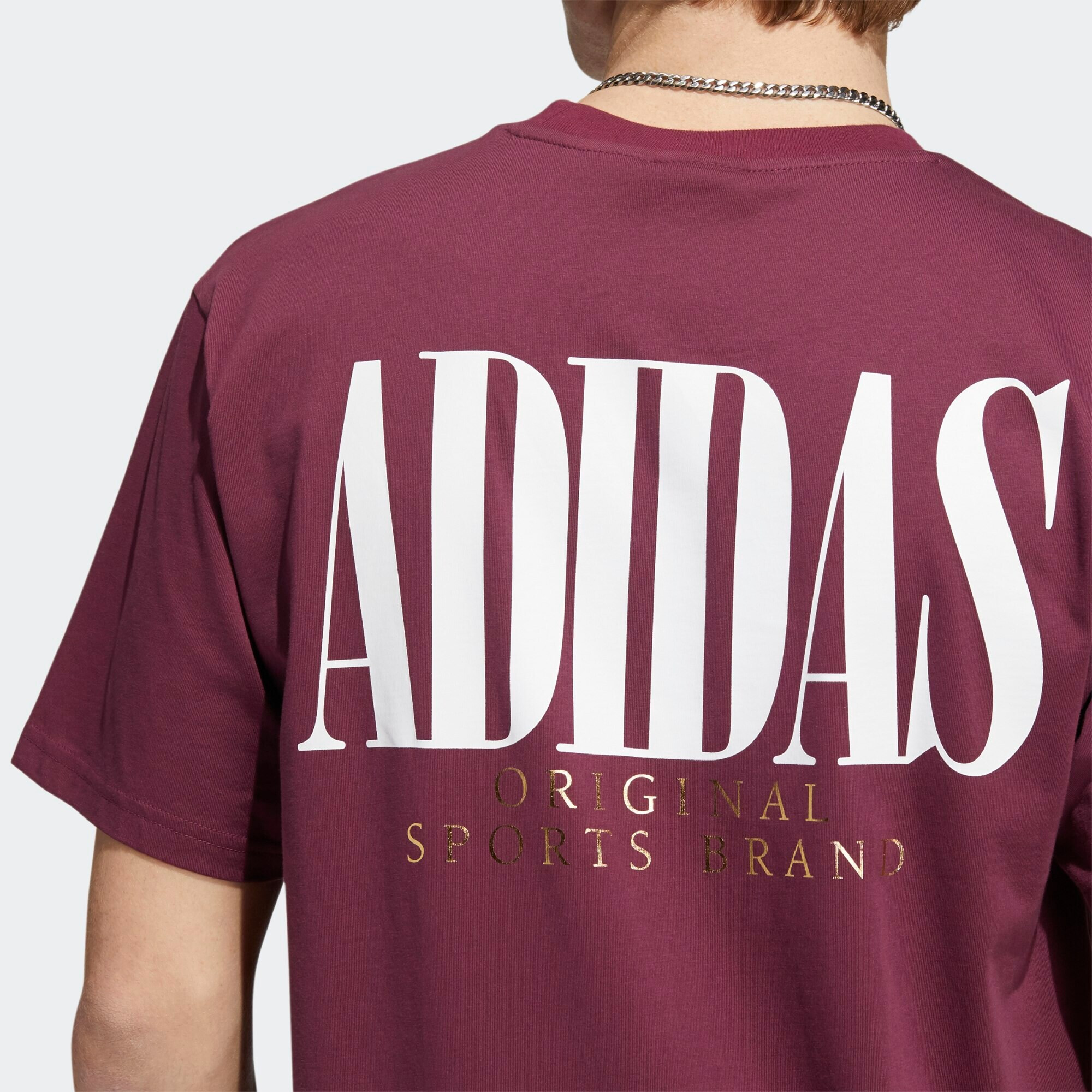 ADIDAS ORIGINALS Majica 'Trefoil Script' zlata / vinsko rdeča / bela - Pepit.si