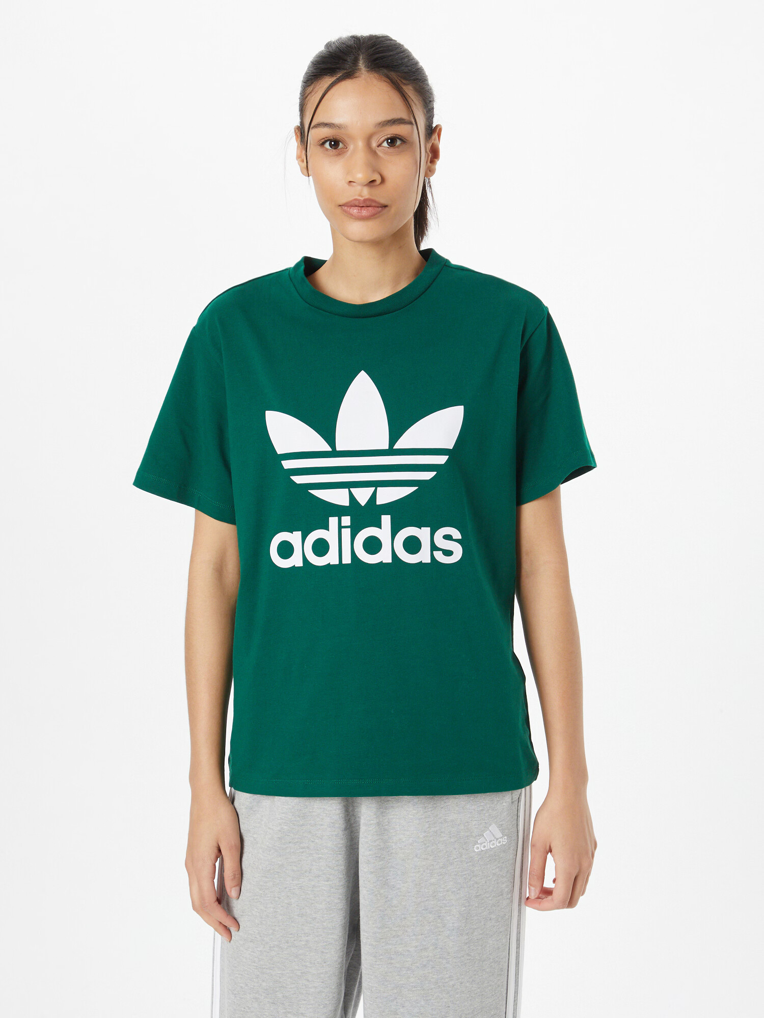 ADIDAS ORIGINALS Majica temno zelena / bela - Pepit.si