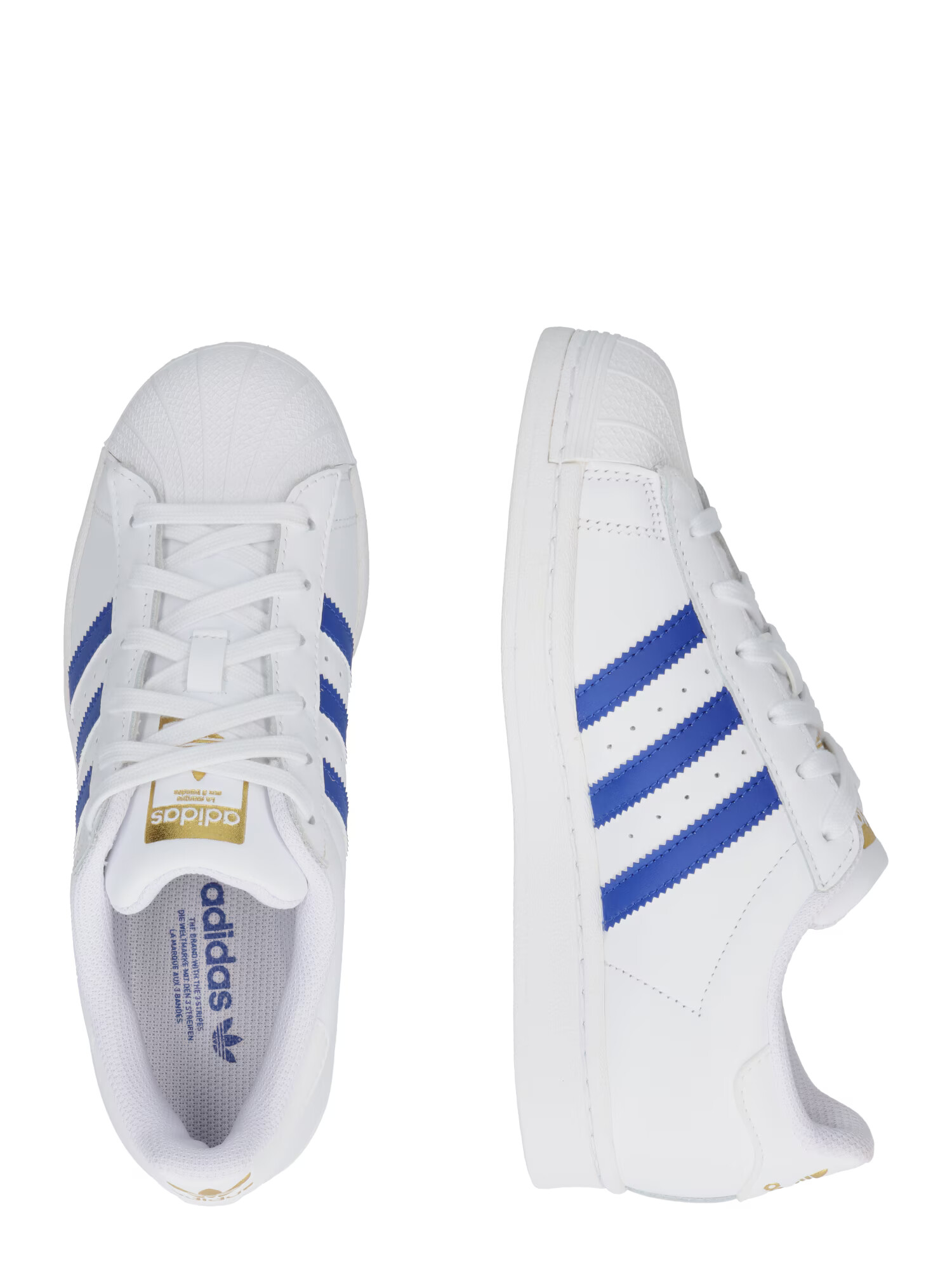 ADIDAS ORIGINALS Nizke superge 'SUPERSTAR' kraljevo modra / zlata / bela - Pepit.si