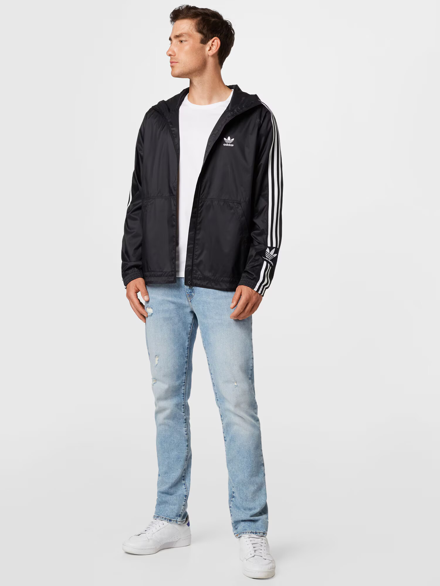 ADIDAS ORIGINALS Prehodna jakna črna / bela - Pepit.si