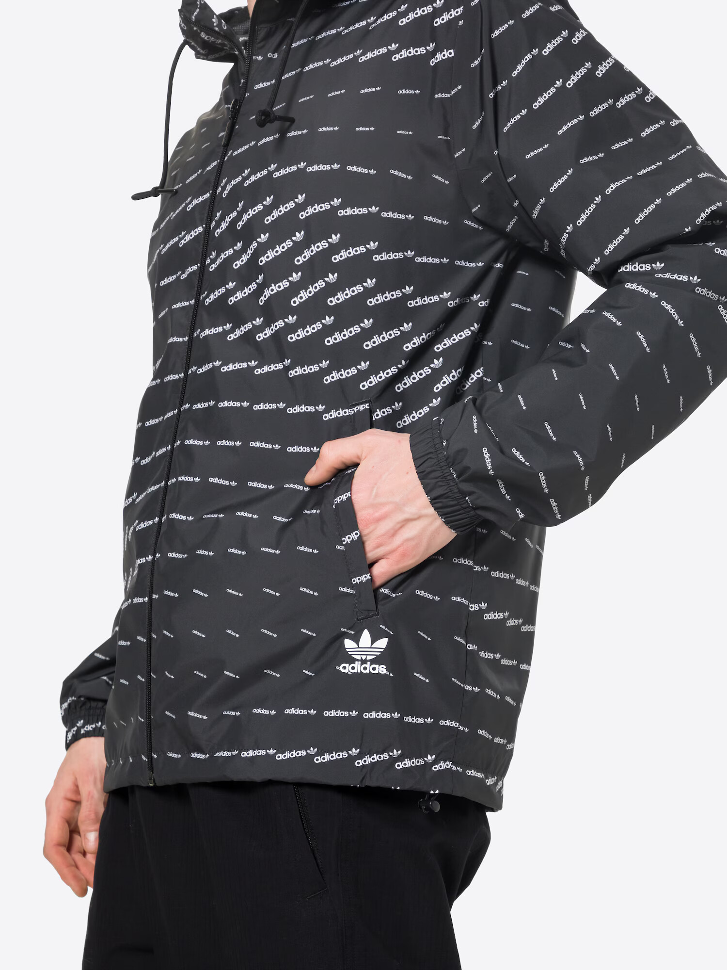 ADIDAS ORIGINALS Prehodna jakna črna / bela - Pepit.si