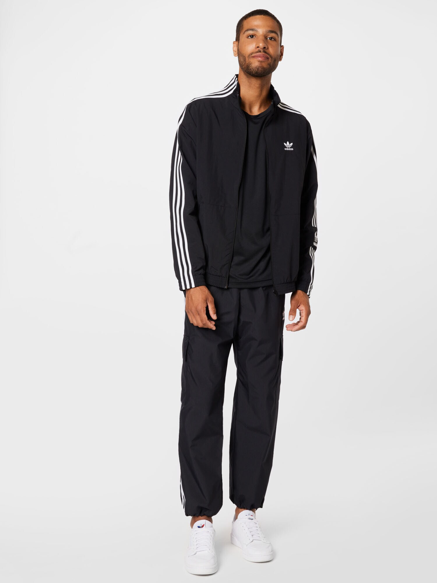 ADIDAS ORIGINALS Prehodna jakna črna / bela - Pepit.si