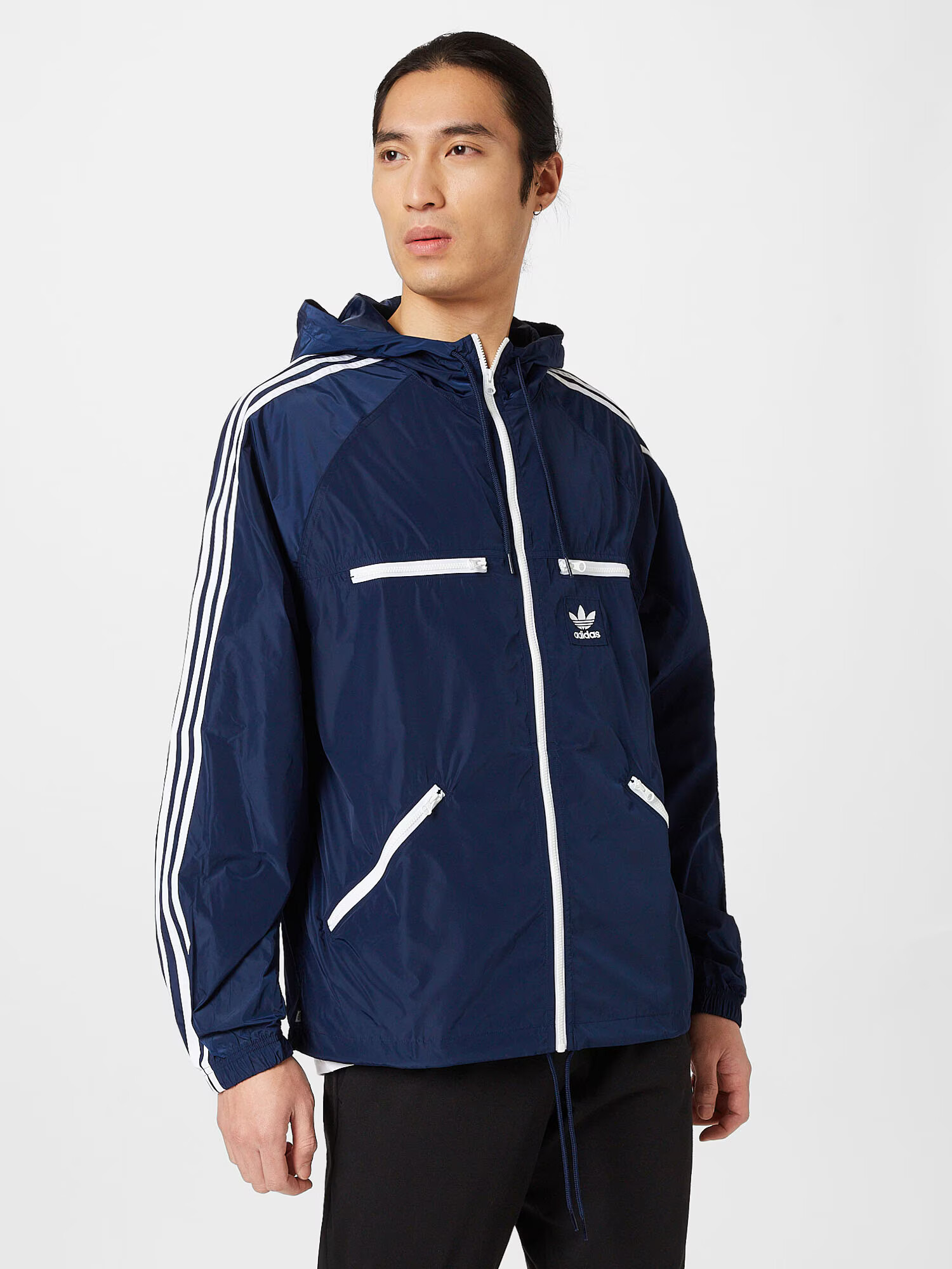 ADIDAS ORIGINALS Prehodna jakna mornarska / bela - Pepit.si