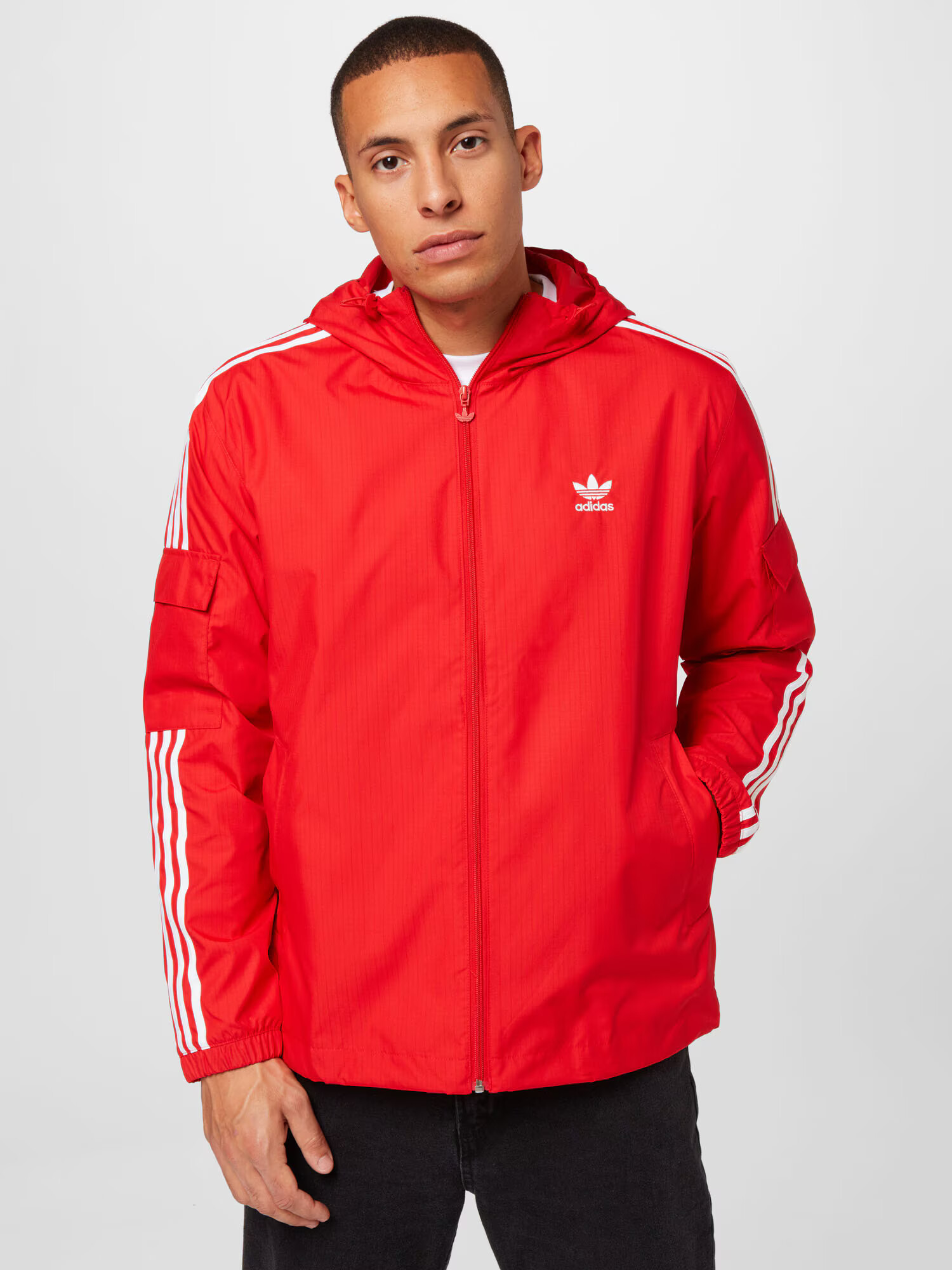 ADIDAS ORIGINALS Prehodna jakna rdeča / bela - Pepit.si