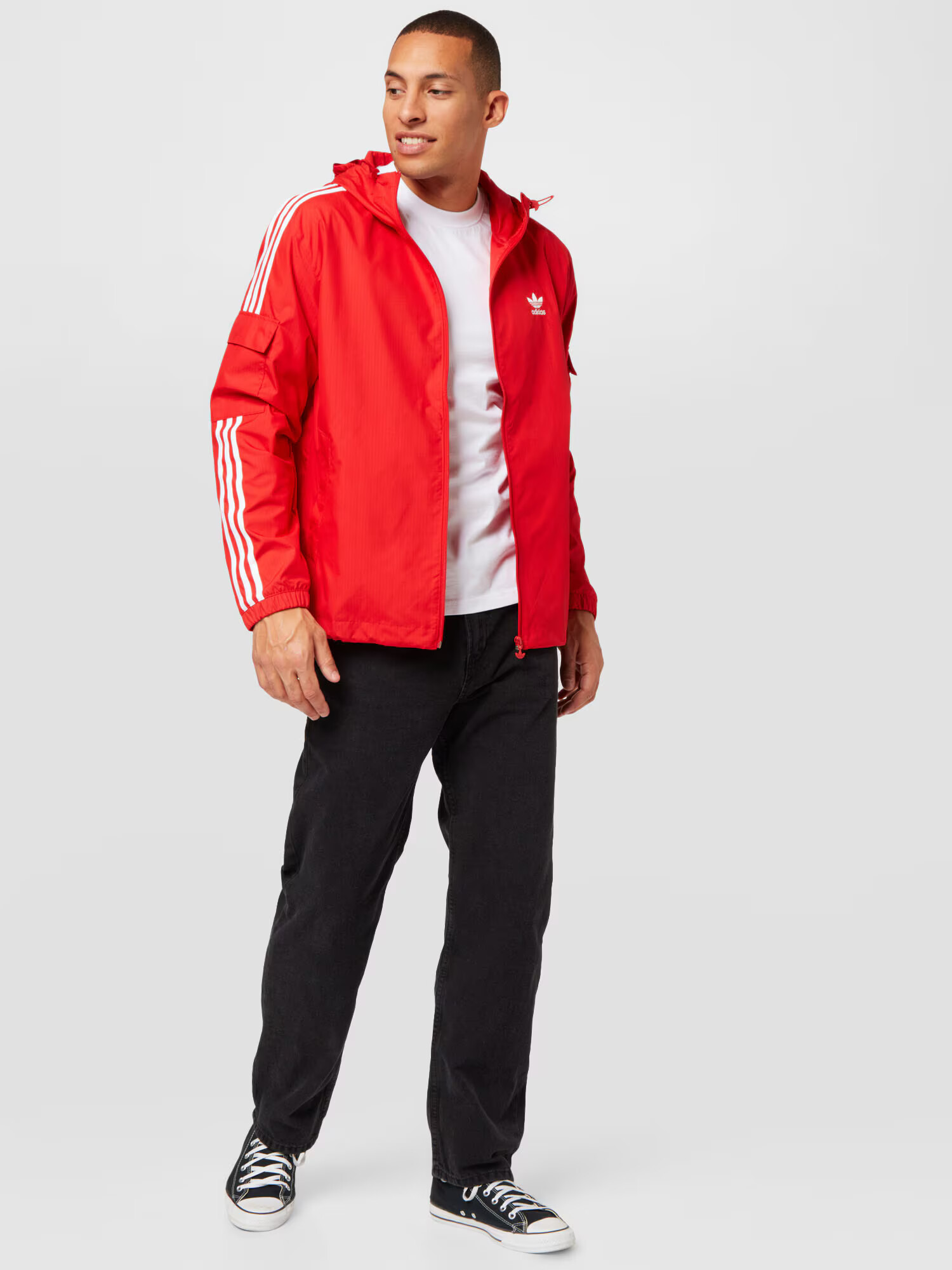 ADIDAS ORIGINALS Prehodna jakna rdeča / bela - Pepit.si