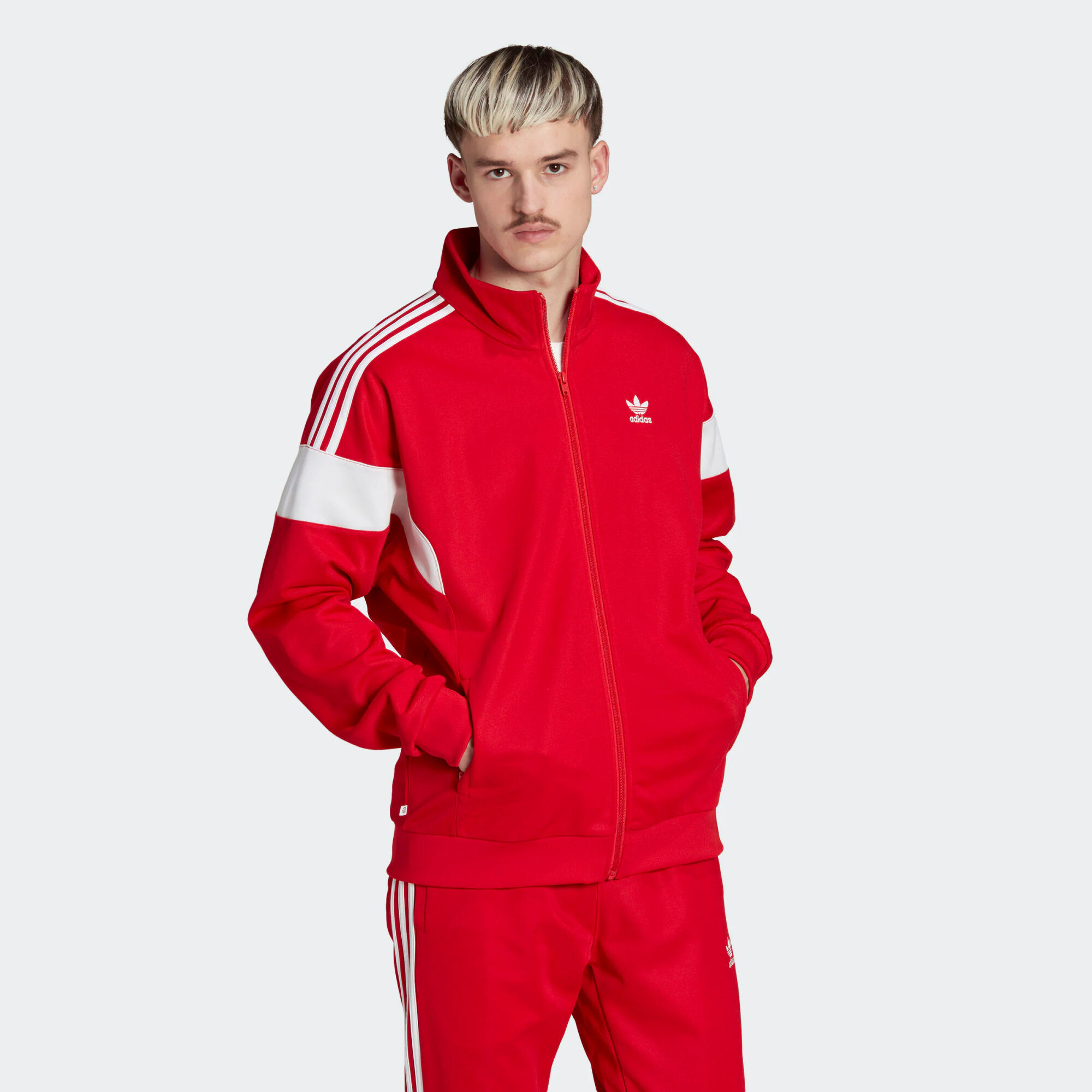 ADIDAS ORIGINALS Prehodna jakna rdeča / bela - Pepit.si