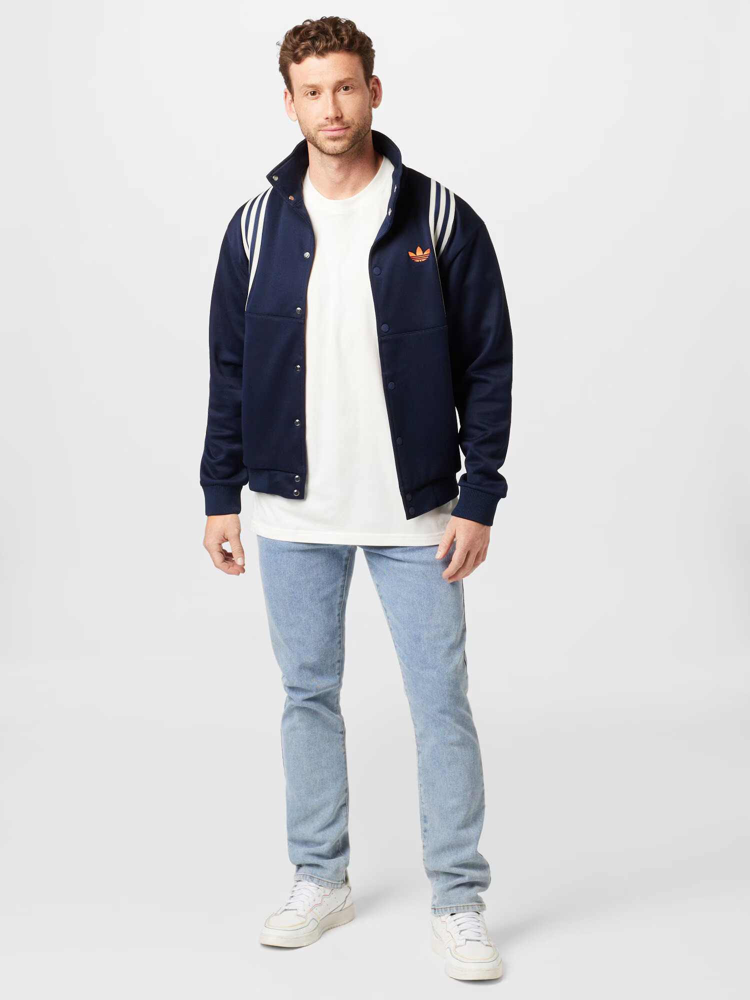 ADIDAS ORIGINALS Prehodna jakna temno modra / oranžna / bela - Pepit.si