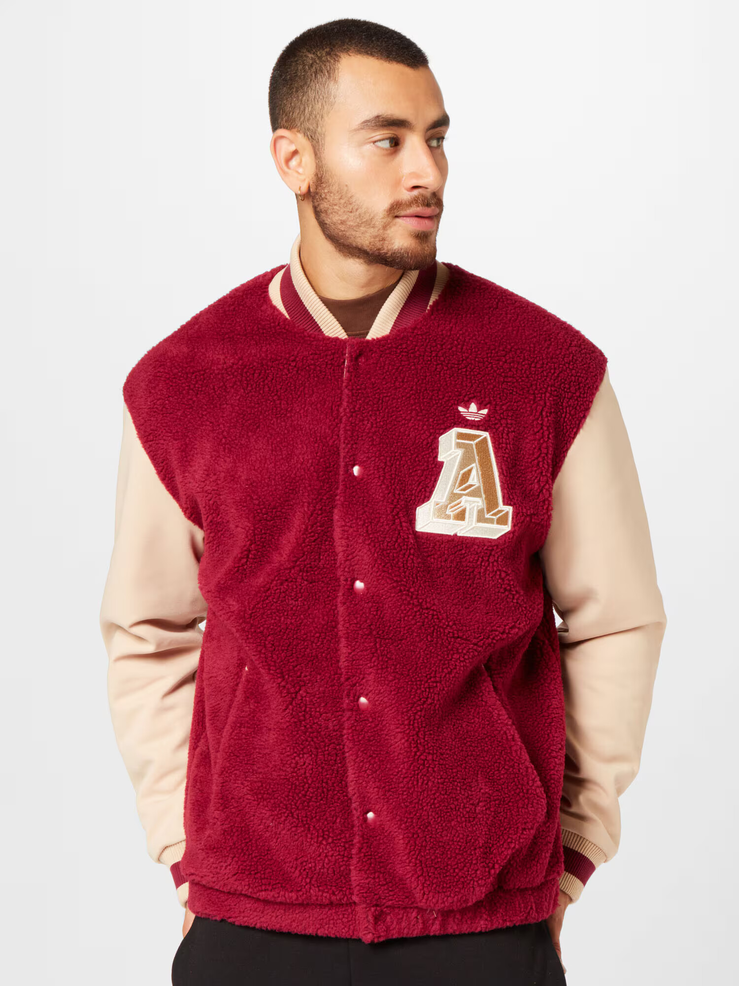 ADIDAS ORIGINALS Prehodna jakna 'Varsity' bež / burgund - Pepit.si