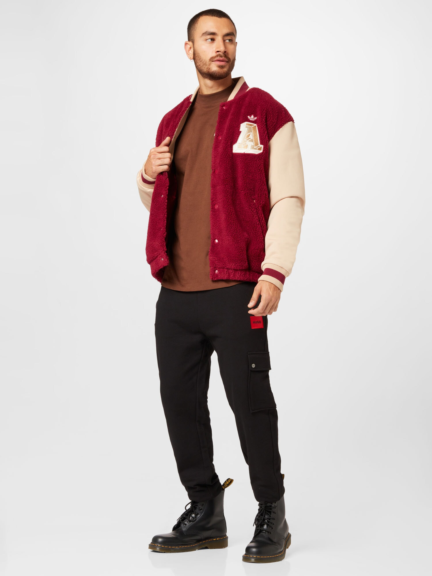 ADIDAS ORIGINALS Prehodna jakna 'Varsity' bež / burgund - Pepit.si