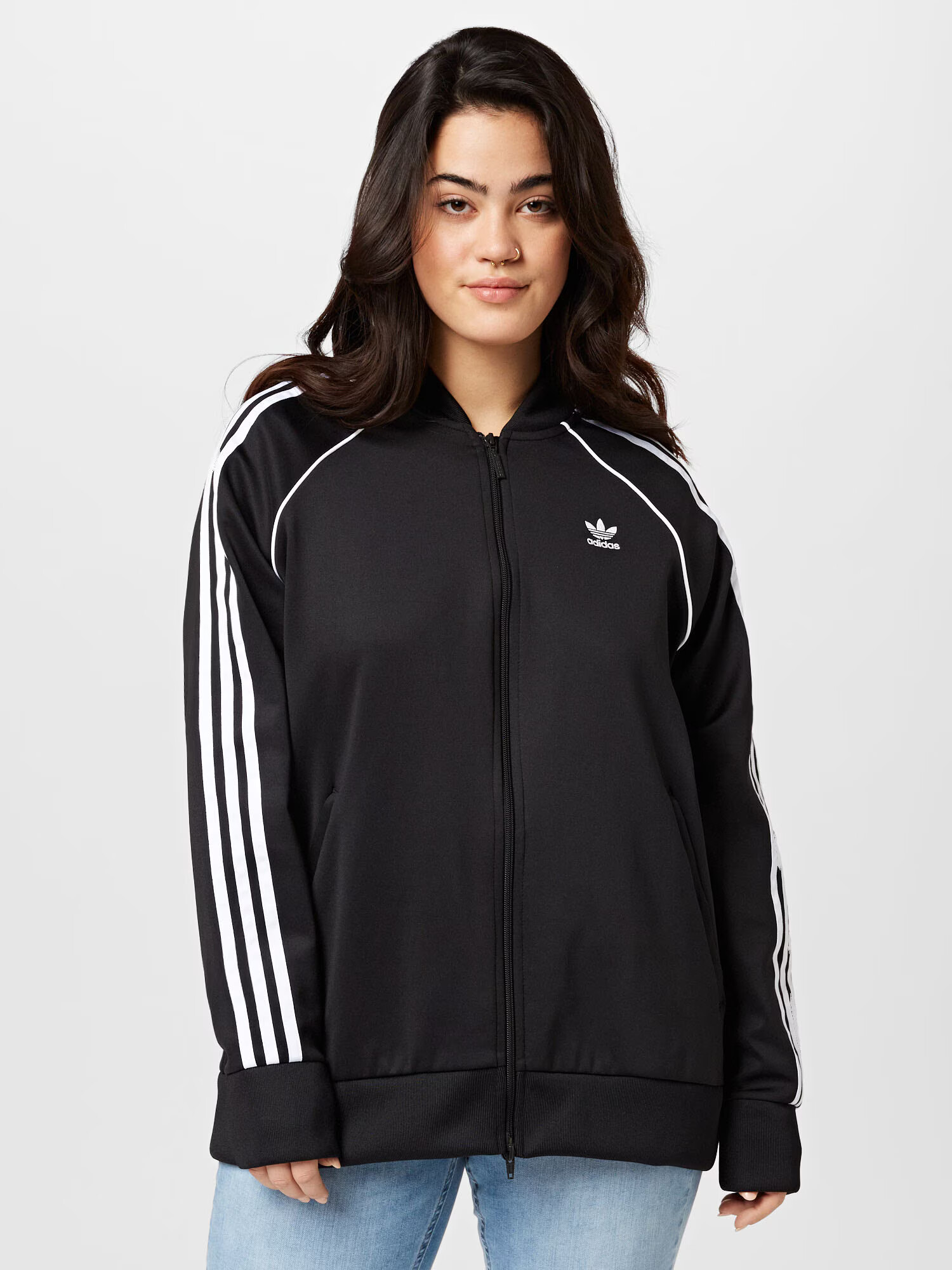 ADIDAS ORIGINALS Jopa na zadrgo črna / bela - Pepit.si