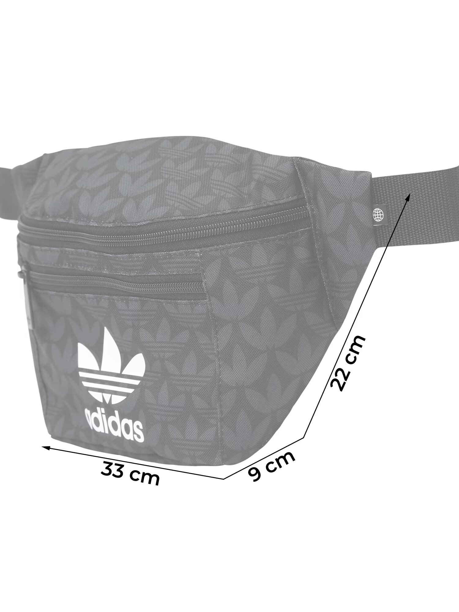 ADIDAS ORIGINALS Torbica za okrog pasu temno siva / črna / bela - Pepit.si