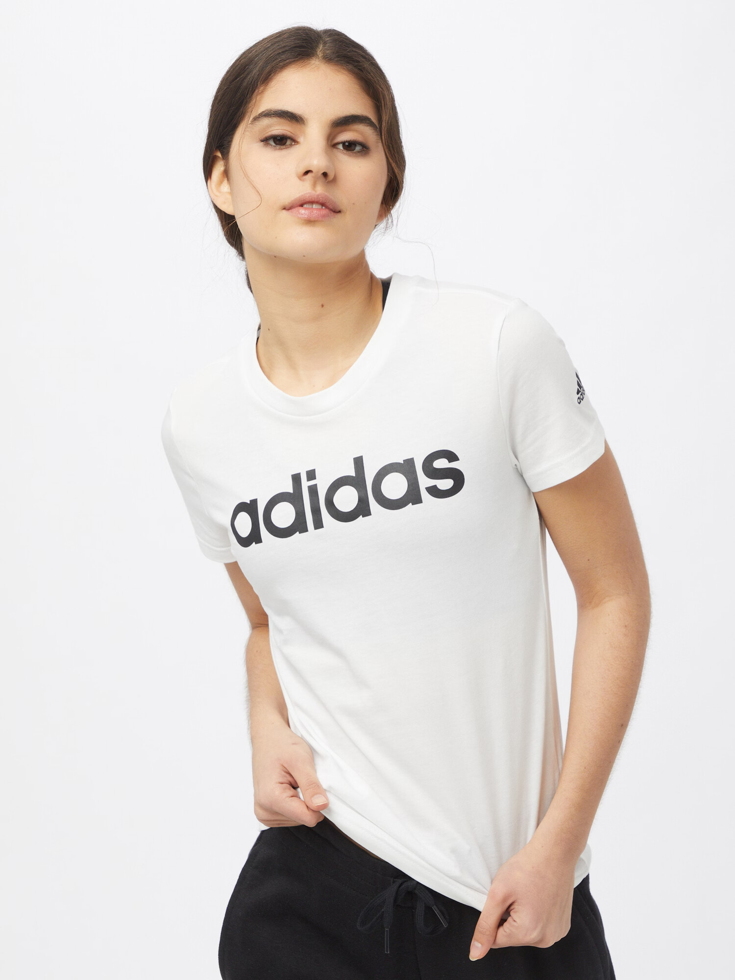 ADIDAS SPORTSWEAR Funkcionalna majica črna / bela - Pepit.si