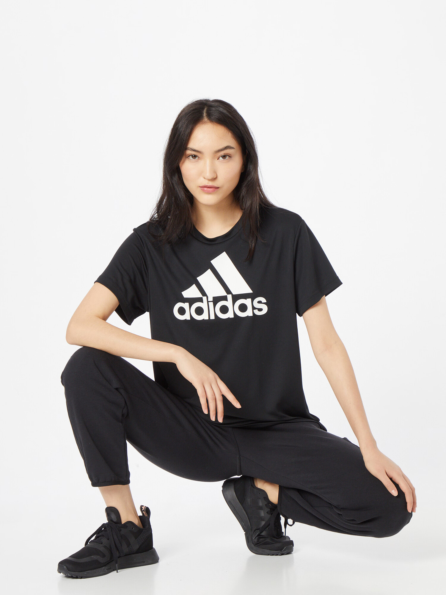 ADIDAS SPORTSWEAR Funkcionalna majica črna / bela - Pepit.si