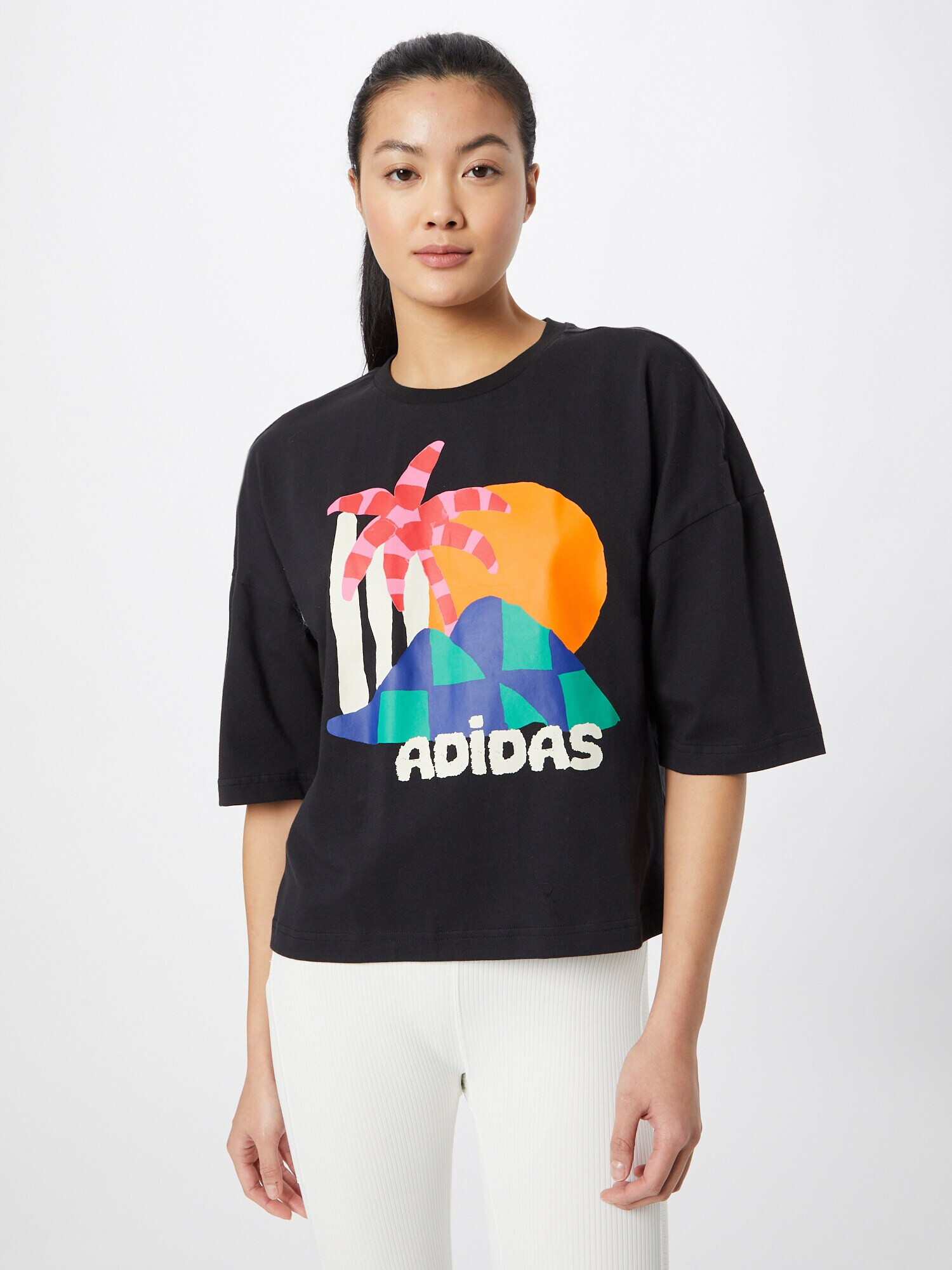 ADIDAS SPORTSWEAR Funkcionalna majica 'FARM' zelena / oranžna / črna / bela - Pepit.si