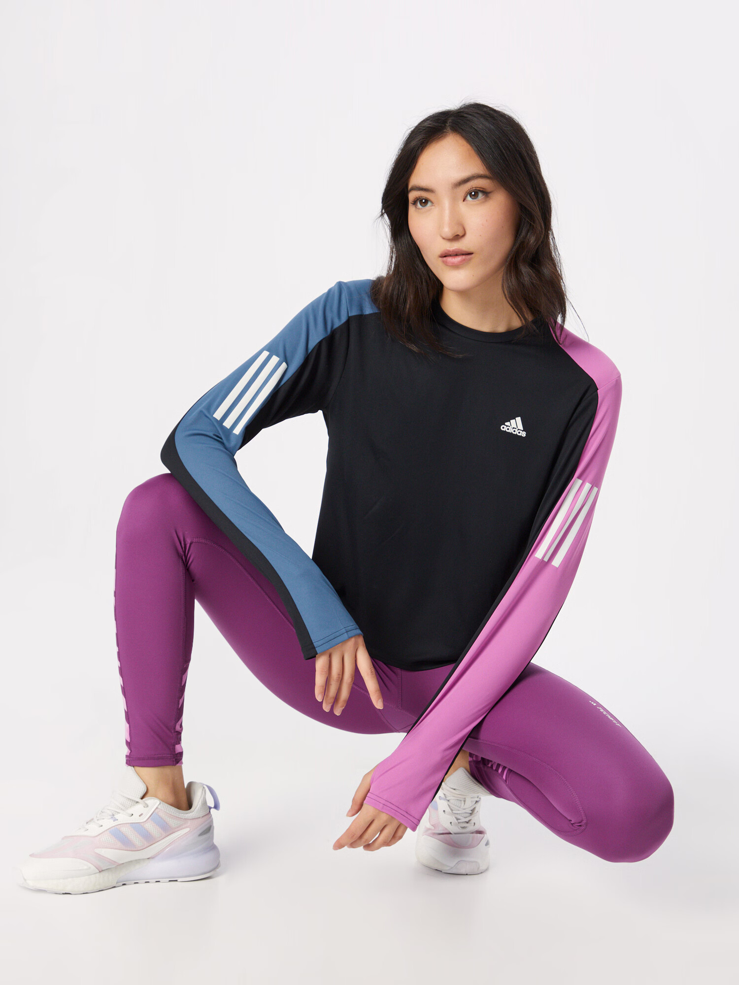 ADIDAS SPORTSWEAR Funkcionalna majica marine / orhideja / črna / bela - Pepit.si