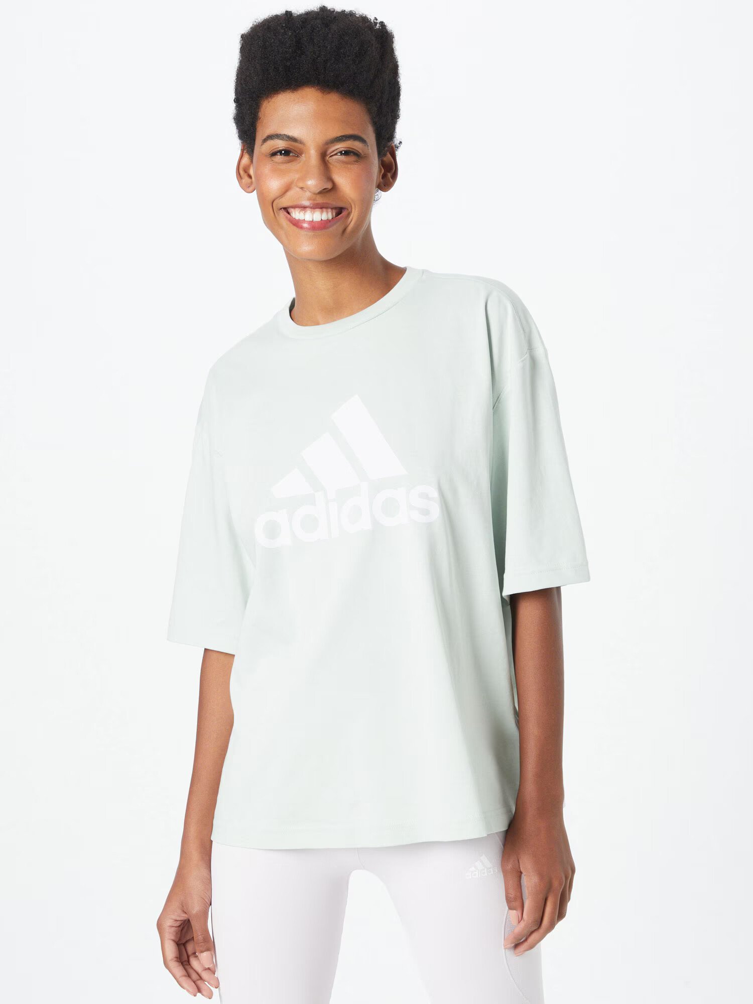 ADIDAS SPORTSWEAR Funkcionalna majica pastelno zelena / bela - Pepit.si