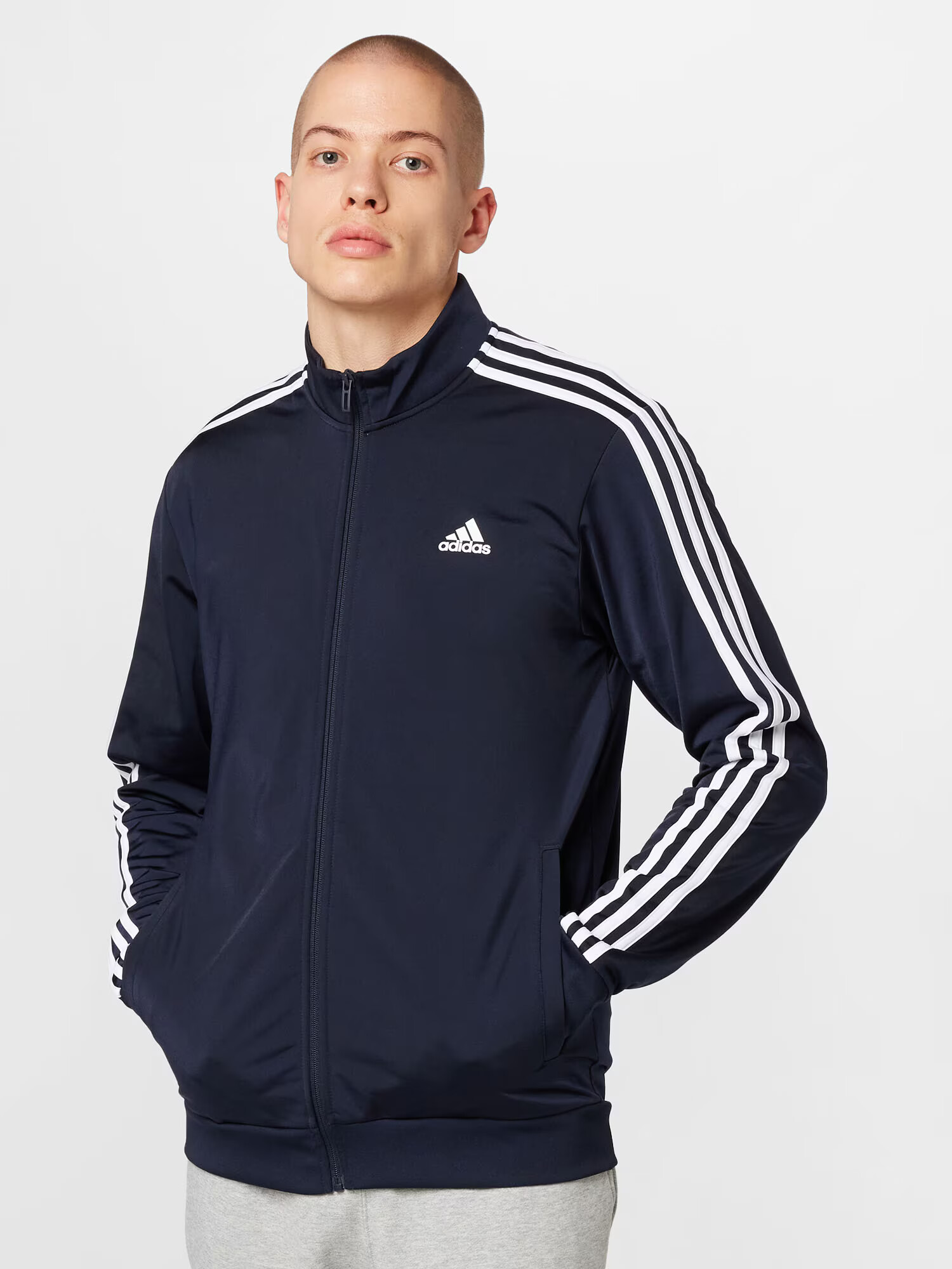 ADIDAS SPORTSWEAR Jakna za trening temno modra / bela - Pepit.si