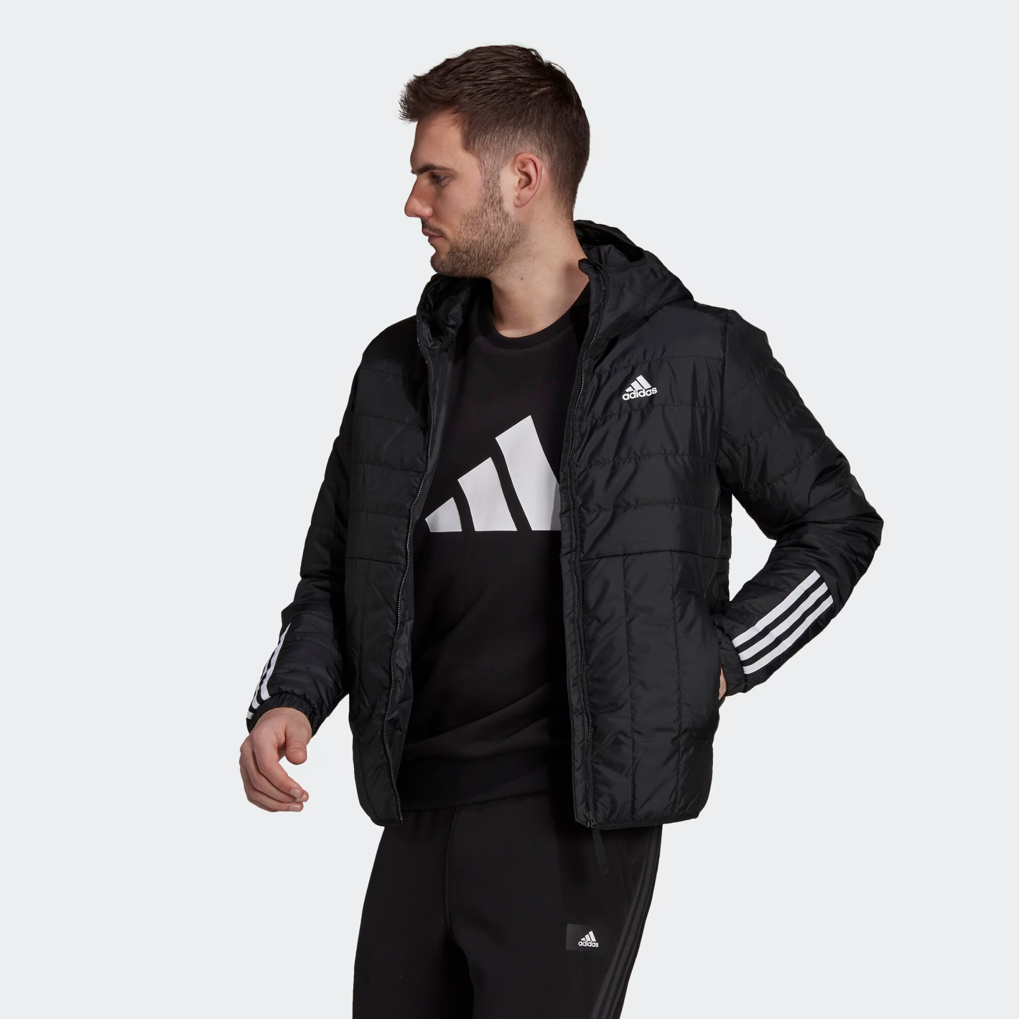 ADIDAS SPORTSWEAR Športna jakna črna / bela - Pepit.si