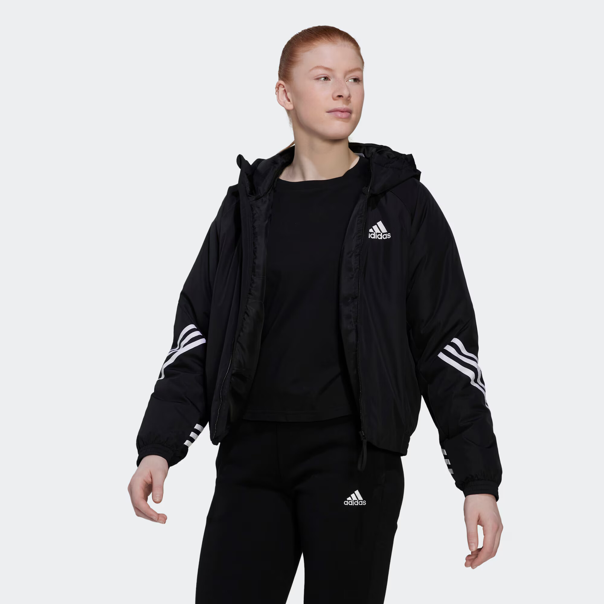 ADIDAS SPORTSWEAR Športna jakna črna / bela - Pepit.si