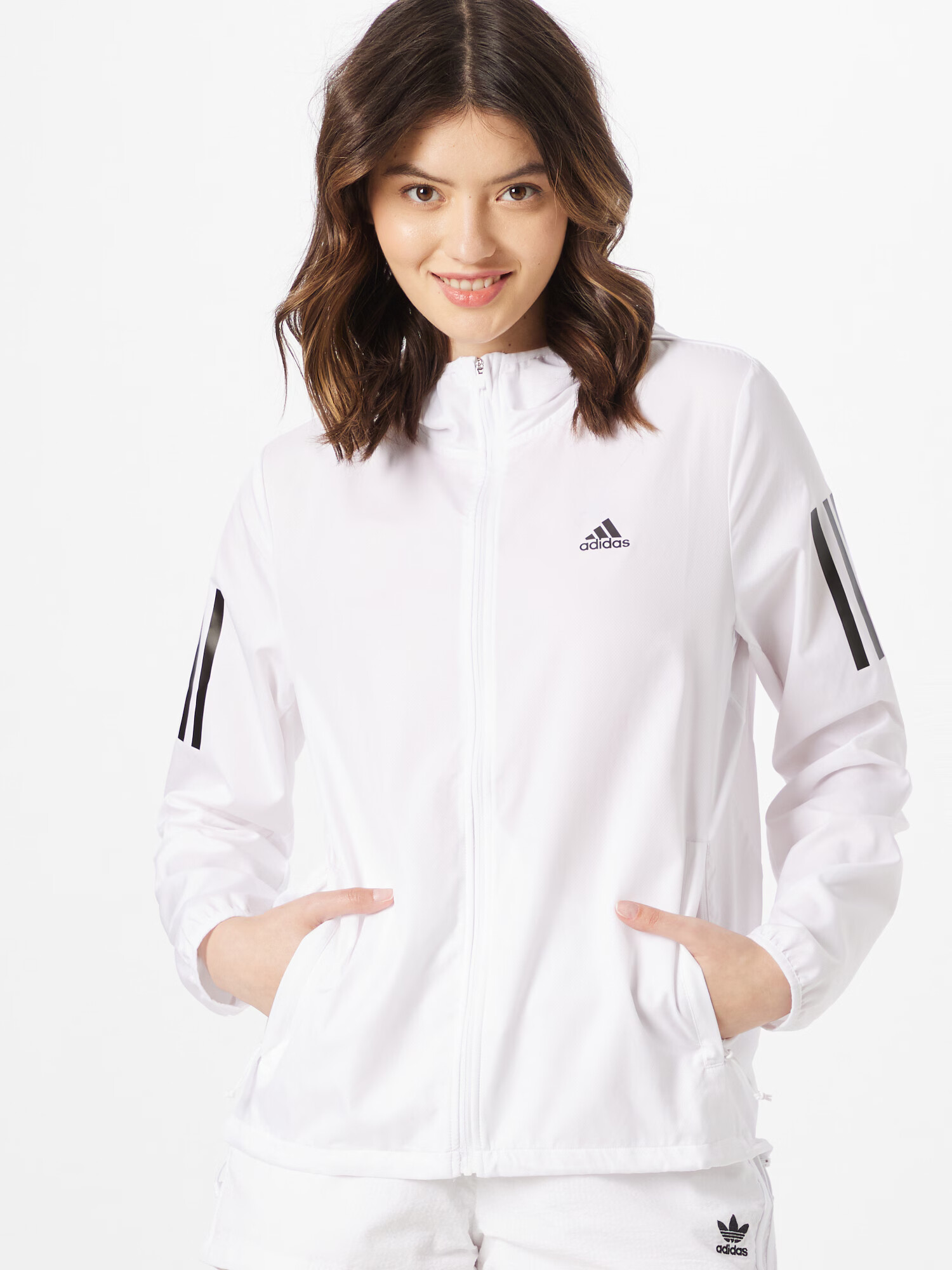 ADIDAS PERFORMANCE Športna jakna črna / bela - Pepit.si