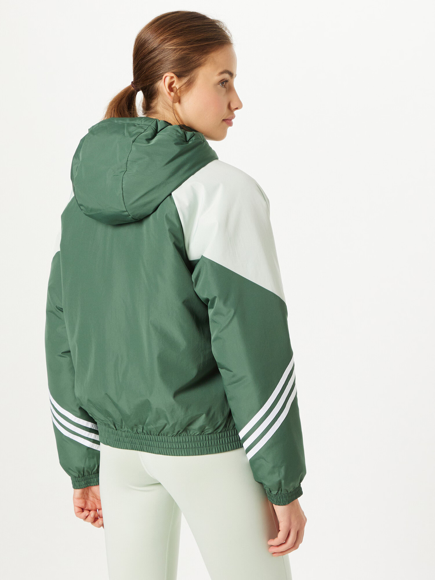 ADIDAS SPORTSWEAR Športna jakna pastelno zelena / temno zelena / bela - Pepit.si