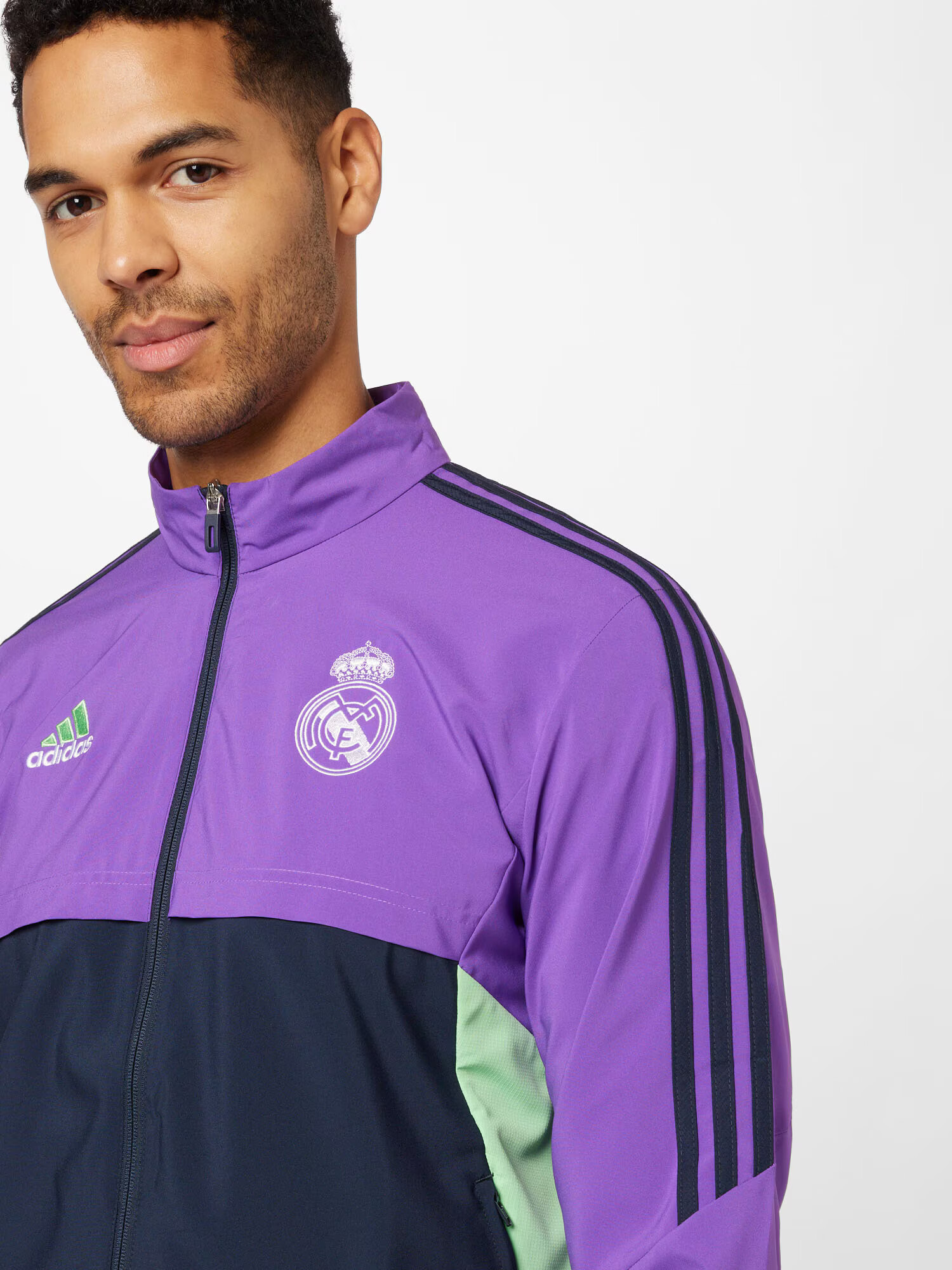 ADIDAS SPORTSWEAR Športna jakna 'Real Madrid' mornarska / svetlo zelena / lila / bela - Pepit.si