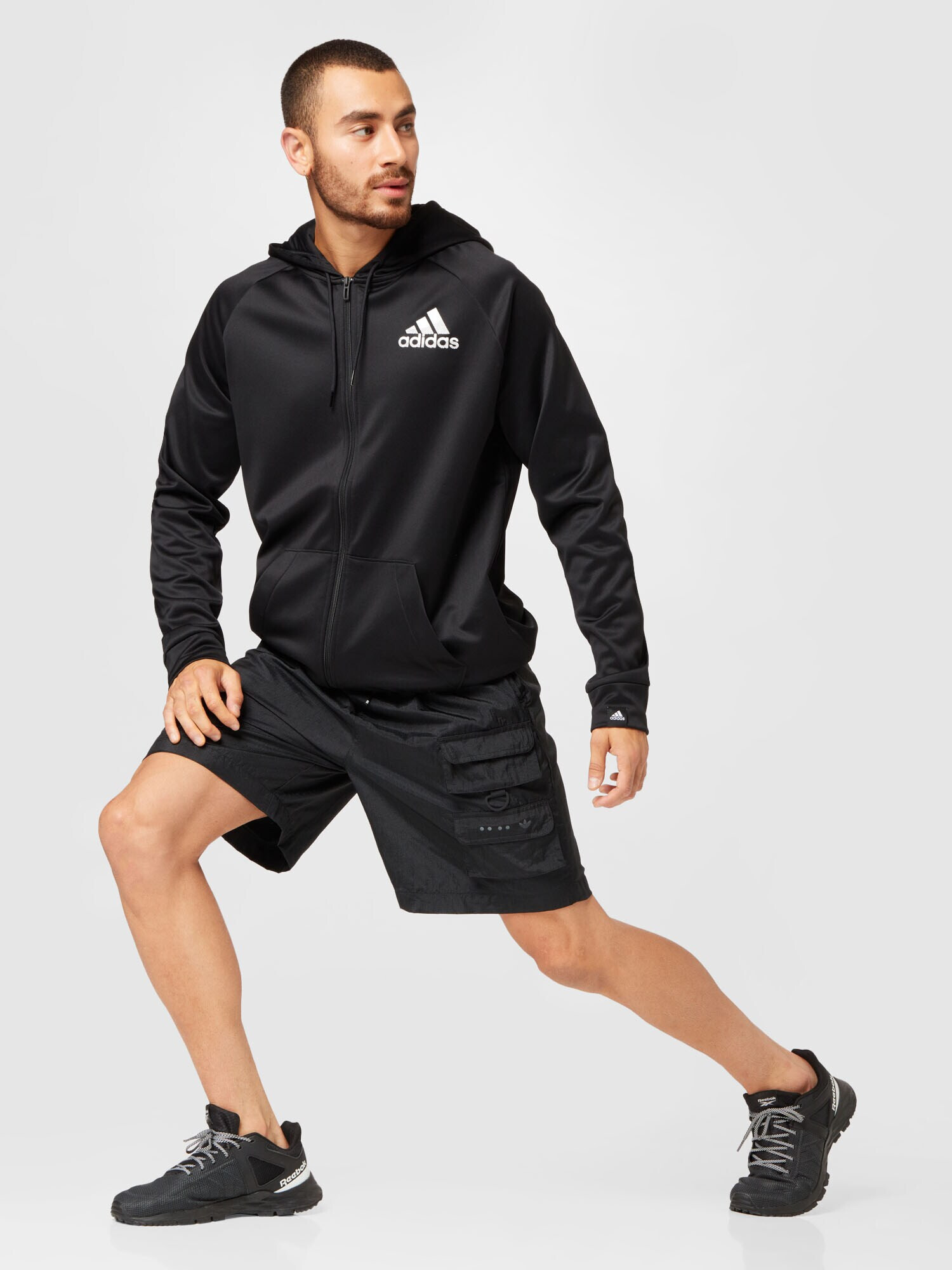 ADIDAS SPORTSWEAR Športna jopa na zadrgo 'Bos' črna / bela - Pepit.si