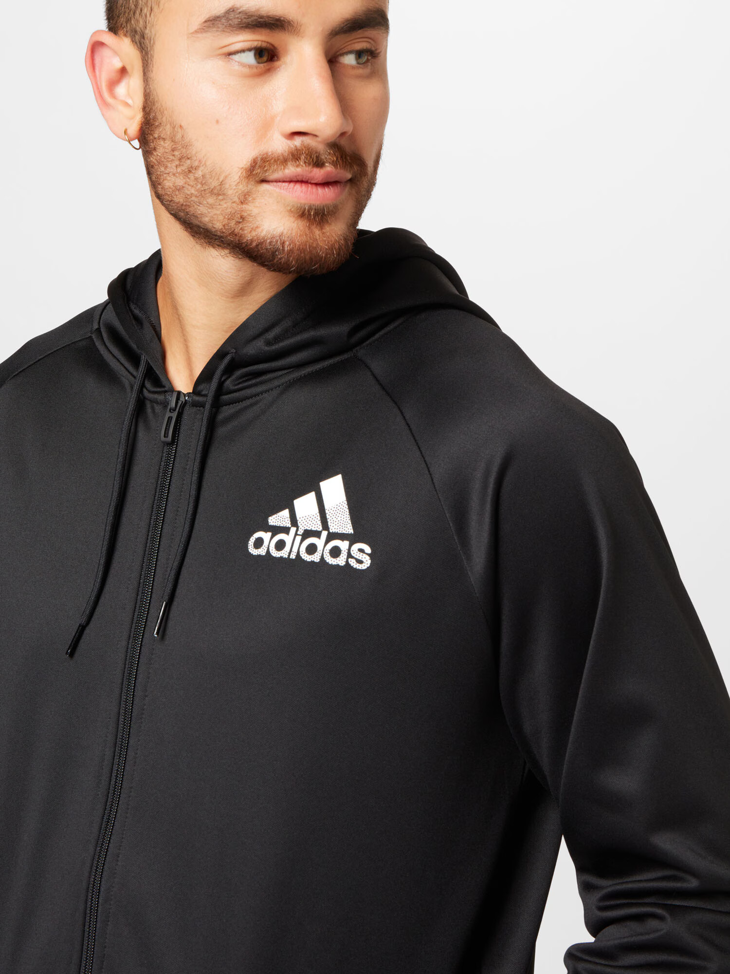 ADIDAS SPORTSWEAR Športna jopa na zadrgo 'Bos' črna / bela - Pepit.si