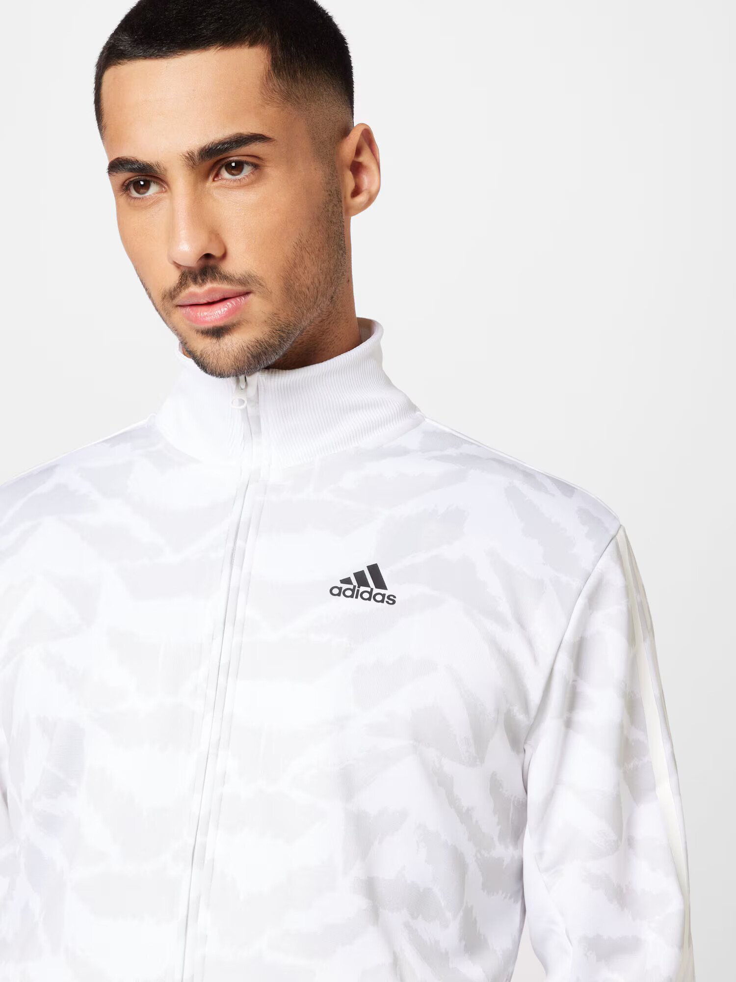 ADIDAS SPORTSWEAR Športna jopa na zadrgo svetlo siva / črna / bela - Pepit.si