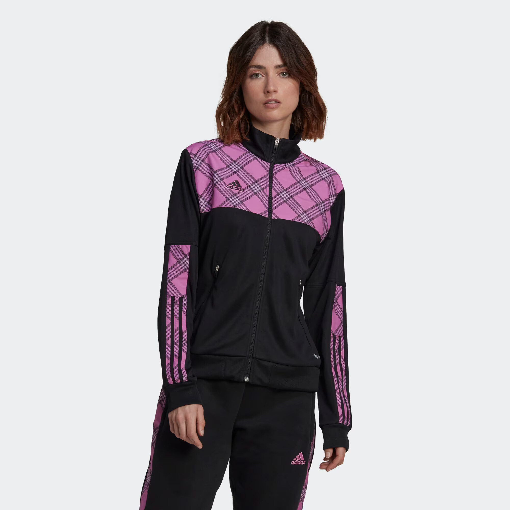 ADIDAS SPORTSWEAR Športna jopa na zadrgo 'Tiro' lila / črna / bela - Pepit.si