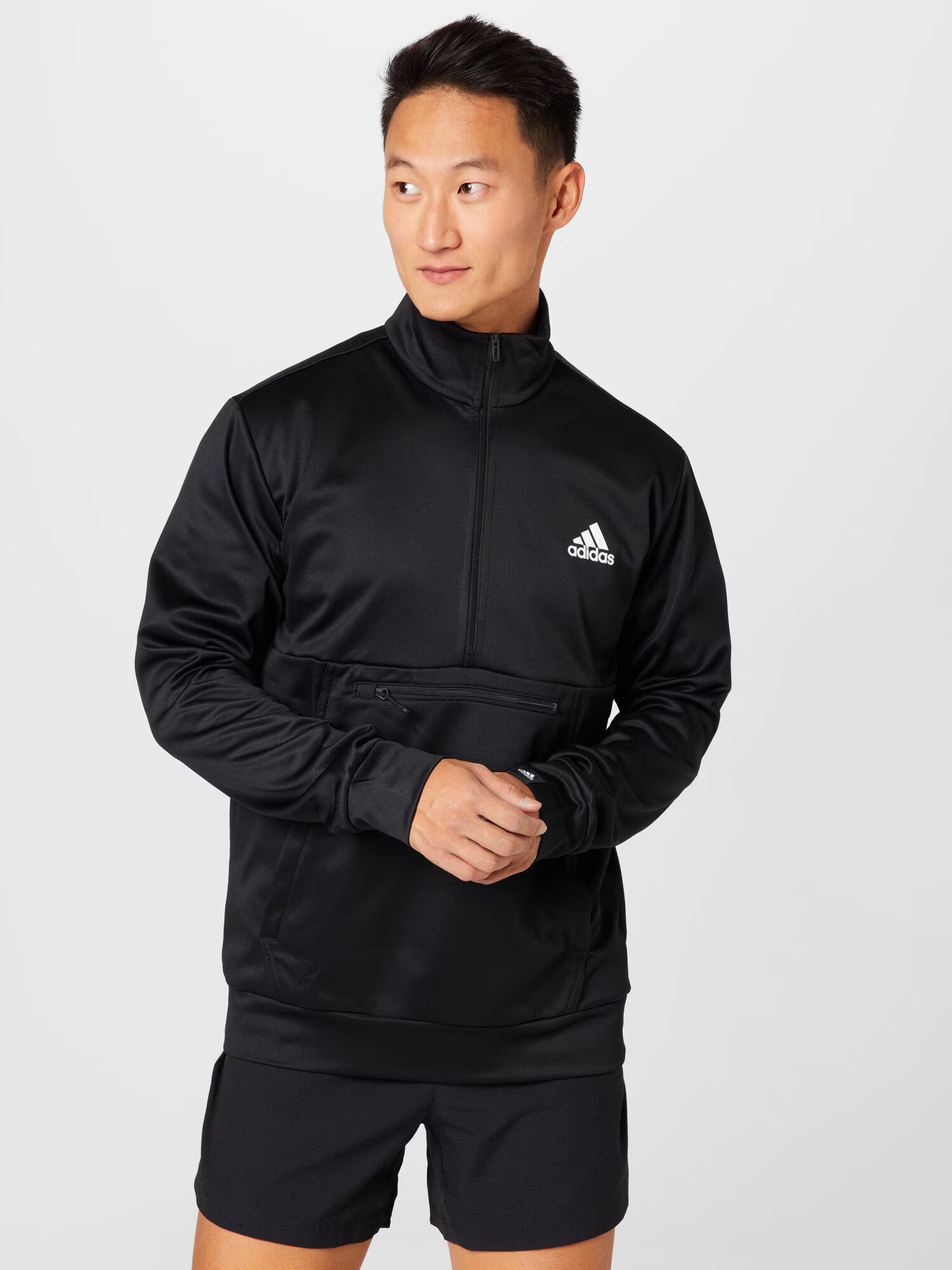 ADIDAS SPORTSWEAR Športna majica črna / bela - Pepit.si