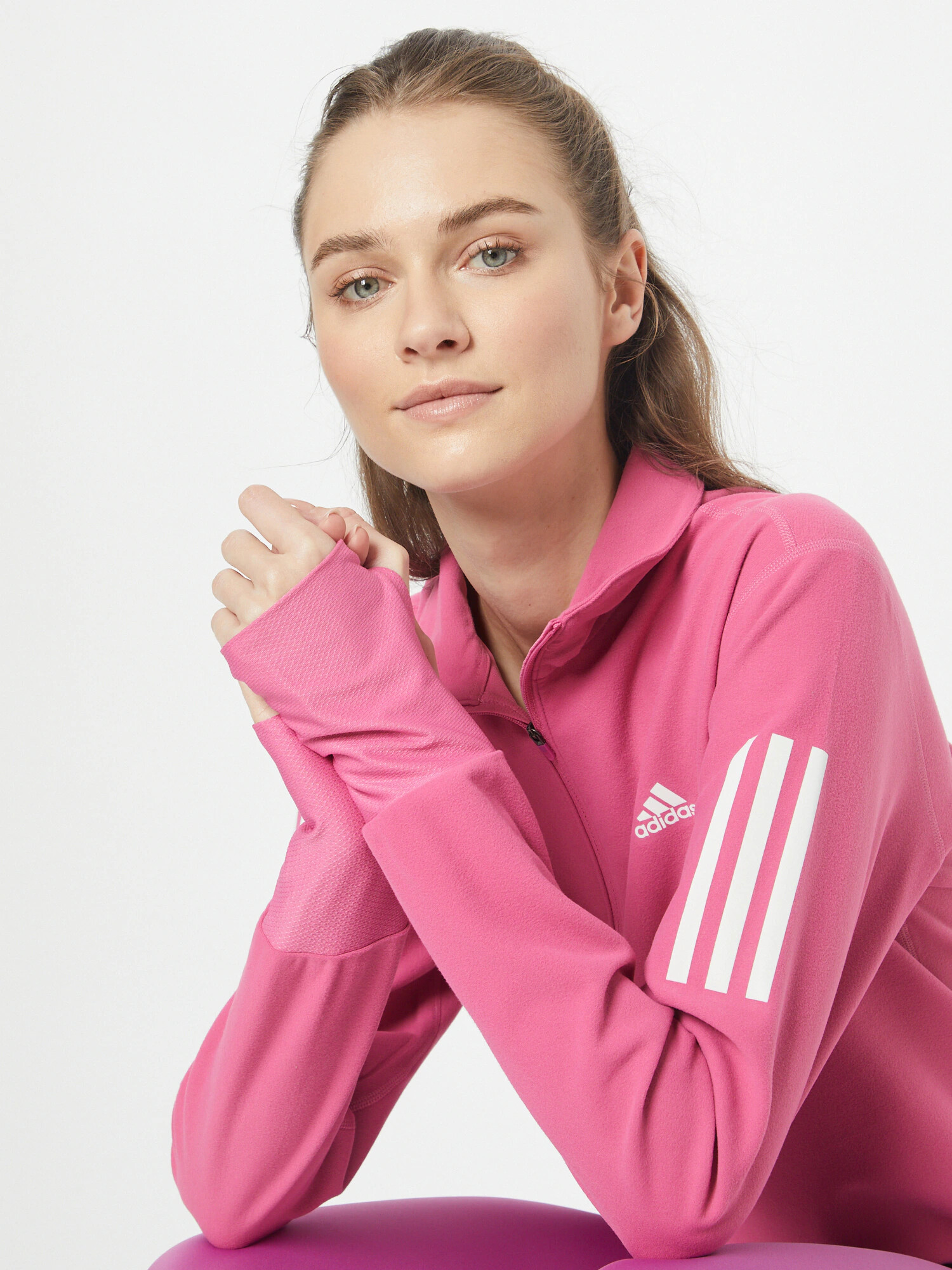 ADIDAS SPORTSWEAR Športna majica roza / bela - Pepit.si